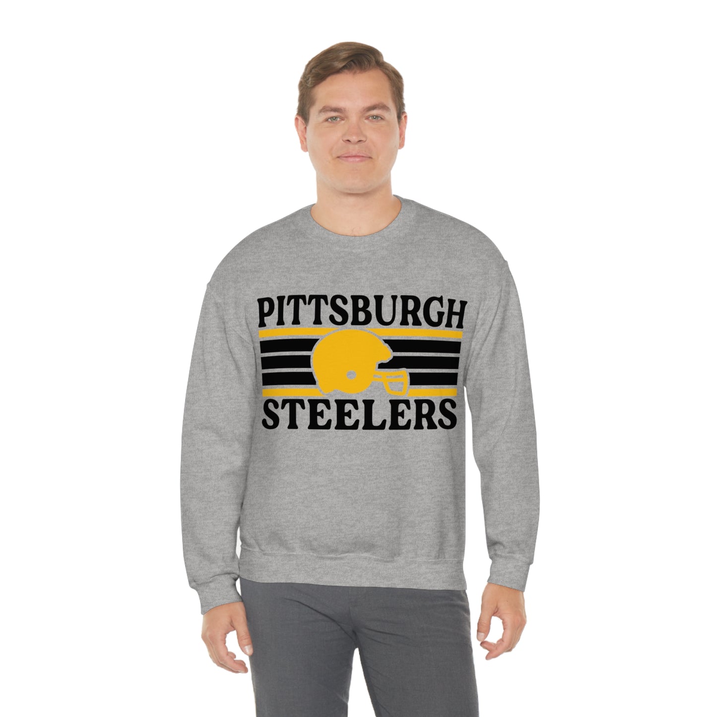 Retro Style Pittsburgh Football Unisex Heavy Blend Crewneck Sweatshirt