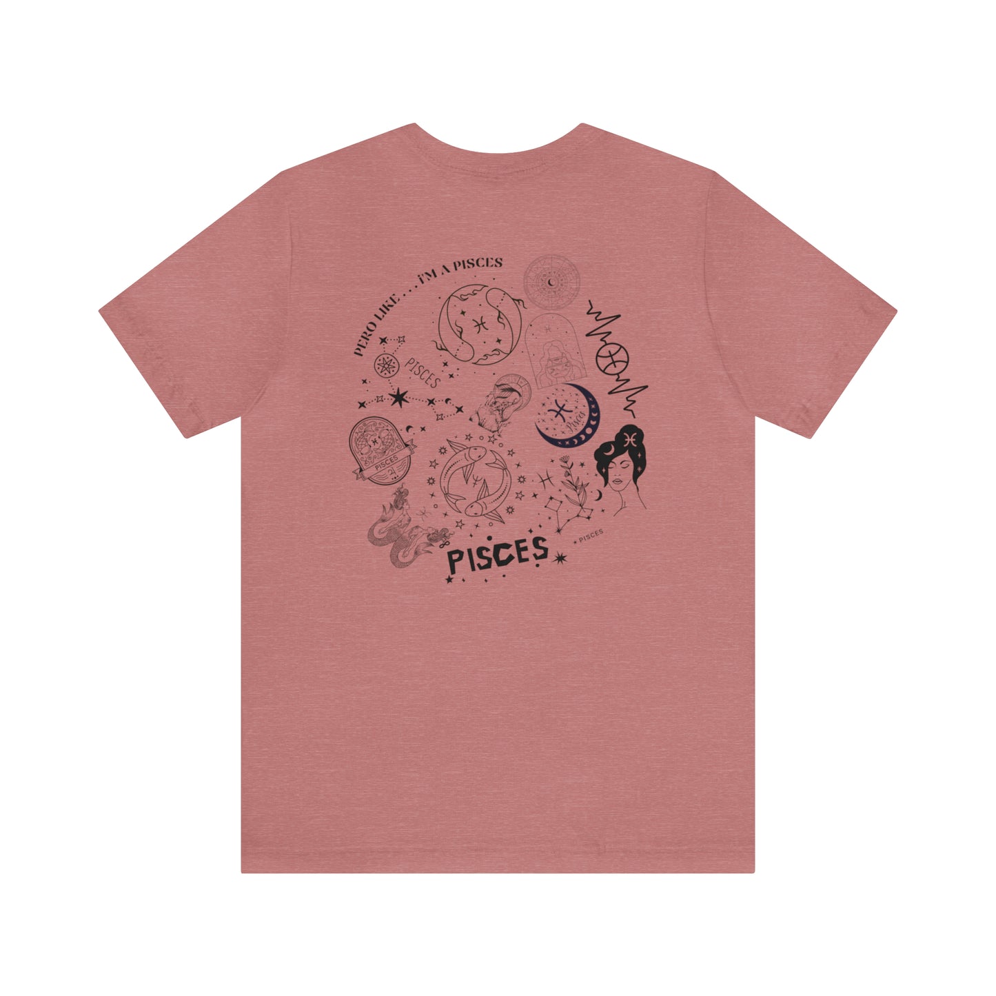 Zodiac Pisces - Astrology Unisex Jersey Short Sleeve Tee Front/Back Print
