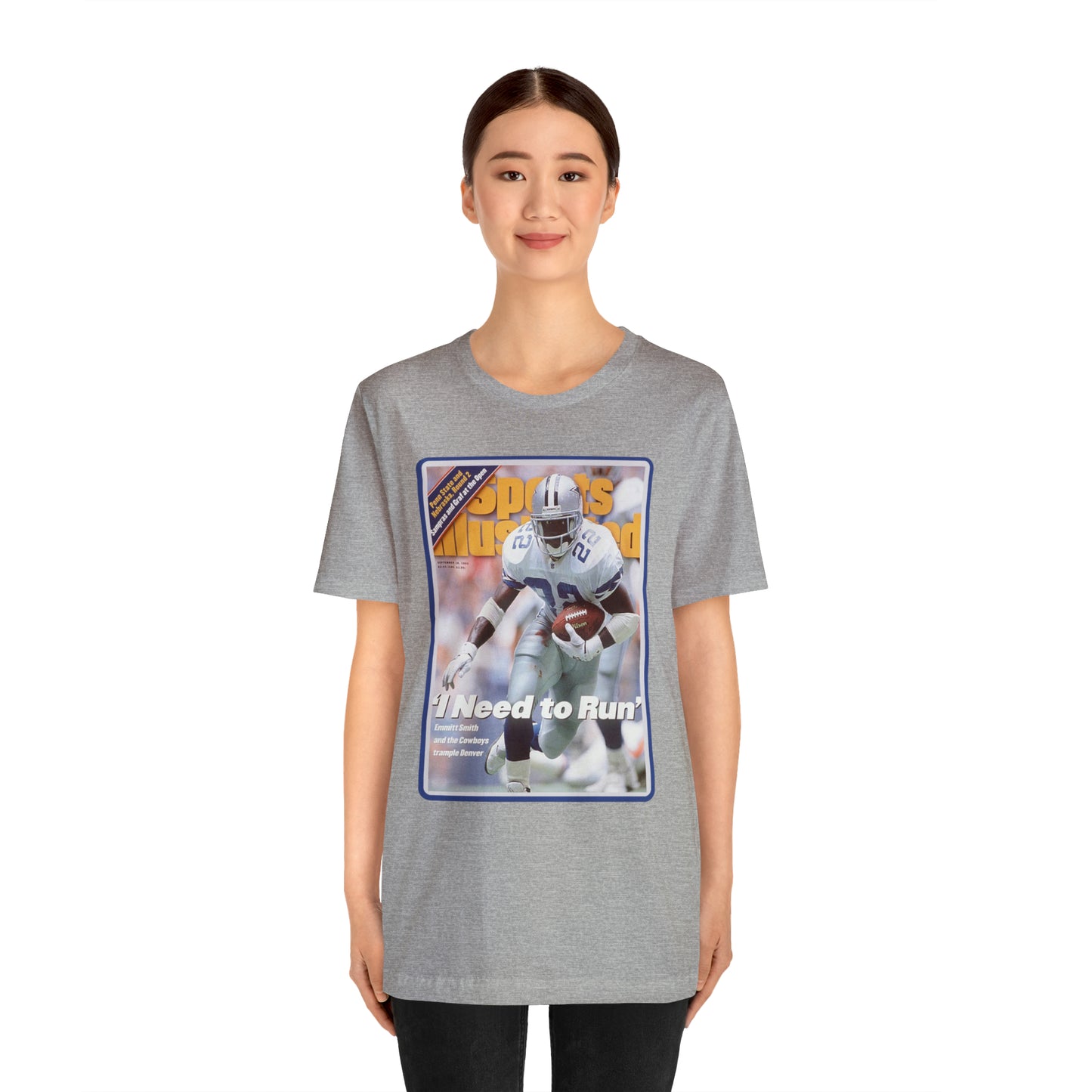 90s Throwback Dallas Cowboys Emmitt Smith v2 Sports Illustrated Magazine Unisex Jersey Short Sleeve Tee
