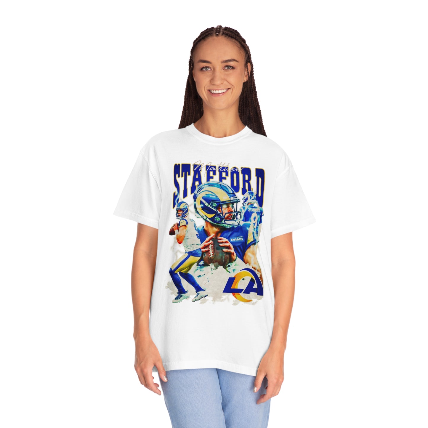 Stafford Rams Football Unisex Garment-Dyed T-shirt