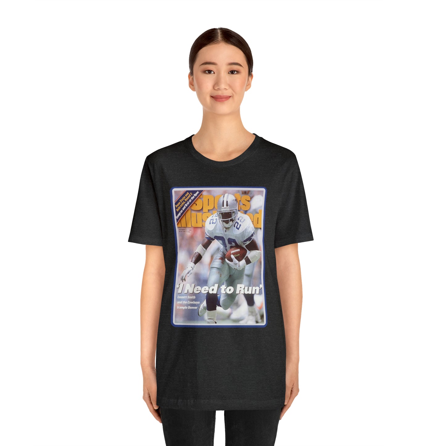 90s Throwback Dallas Cowboys Emmitt Smith v2 Sports Illustrated Magazine Unisex Jersey Short Sleeve Tee