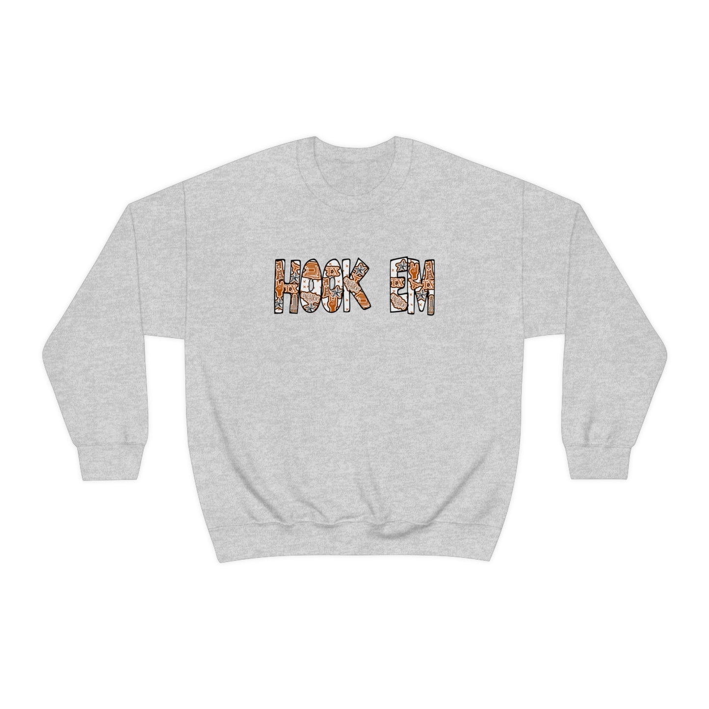 UT Hook Em Austin Texas Longhorn Football Unisex Heavy Blend Crewneck Sweatshirt
