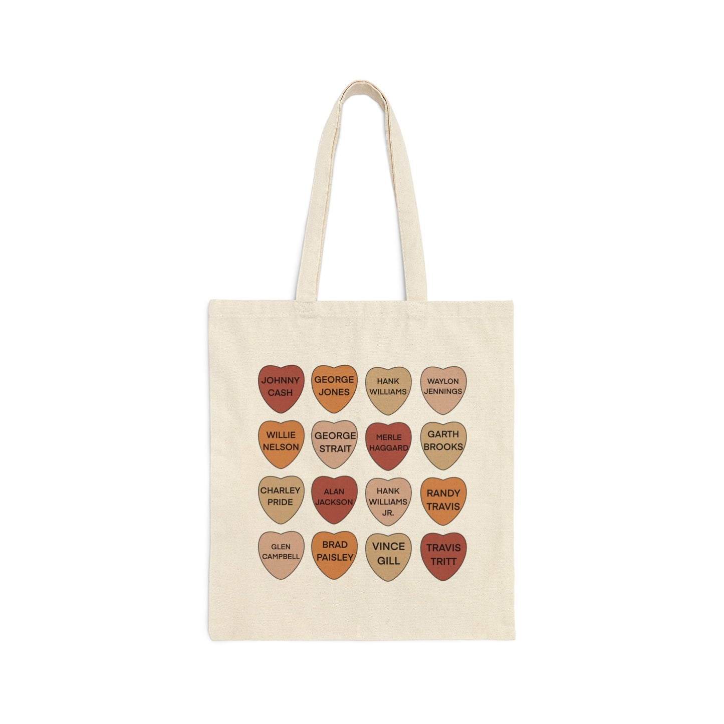 Classic Country Candy Hearts Canvas Tote Bag