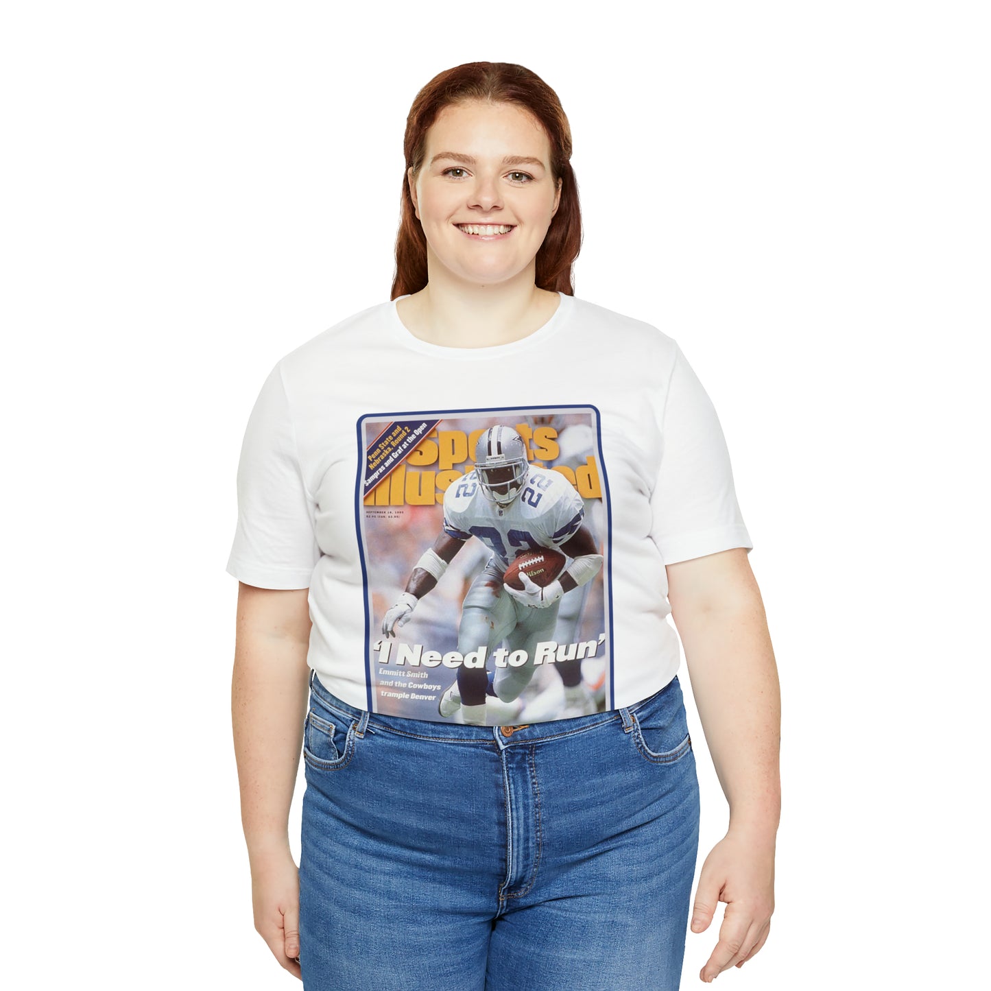 90s Throwback Dallas Cowboys Emmitt Smith v2 Sports Illustrated Magazine Unisex Jersey Short Sleeve Tee