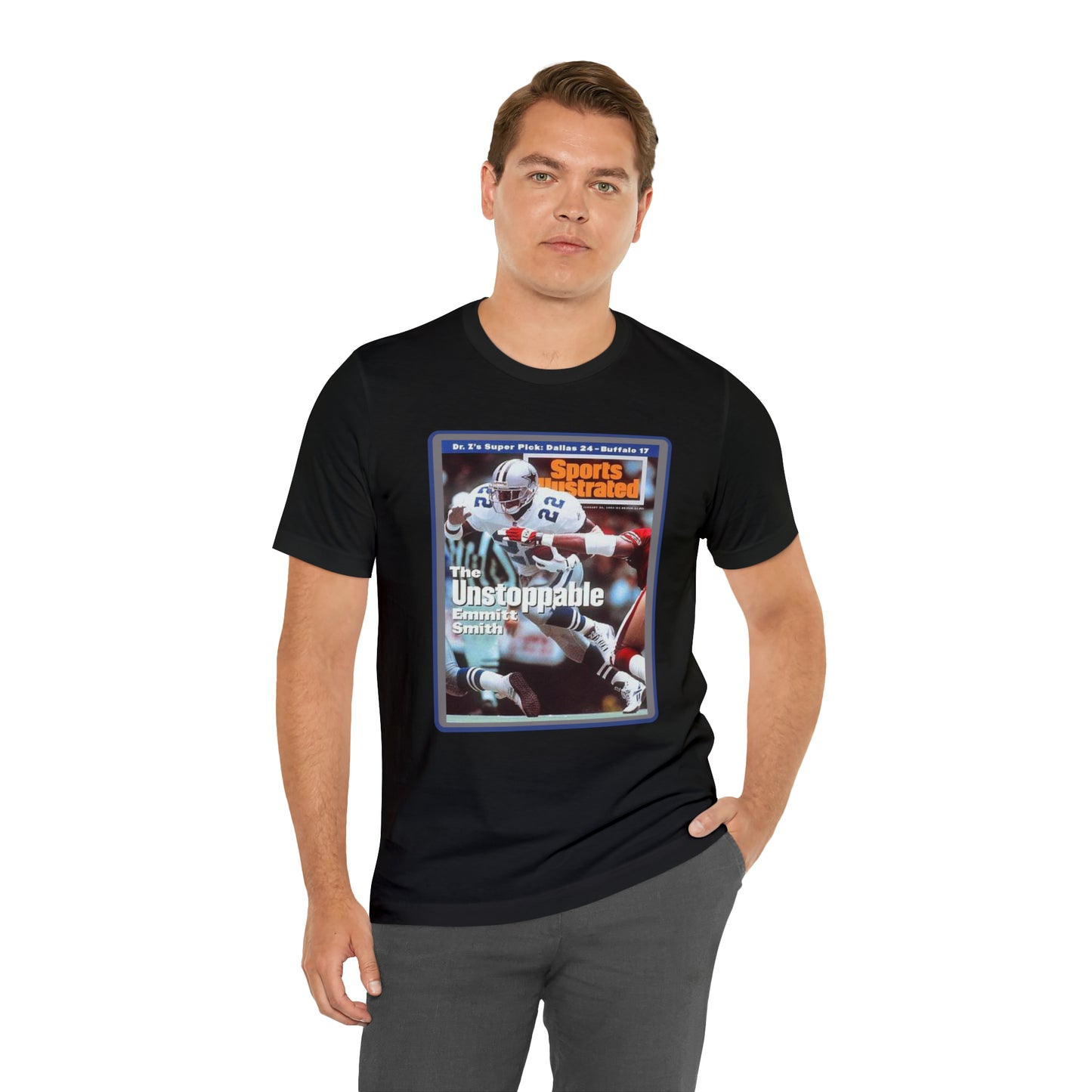 90s Throwback Dallas Cowboys Emmitt Smith v3 Sports Illustrated Magazine Unisex Jersey Short Sleeve Tee