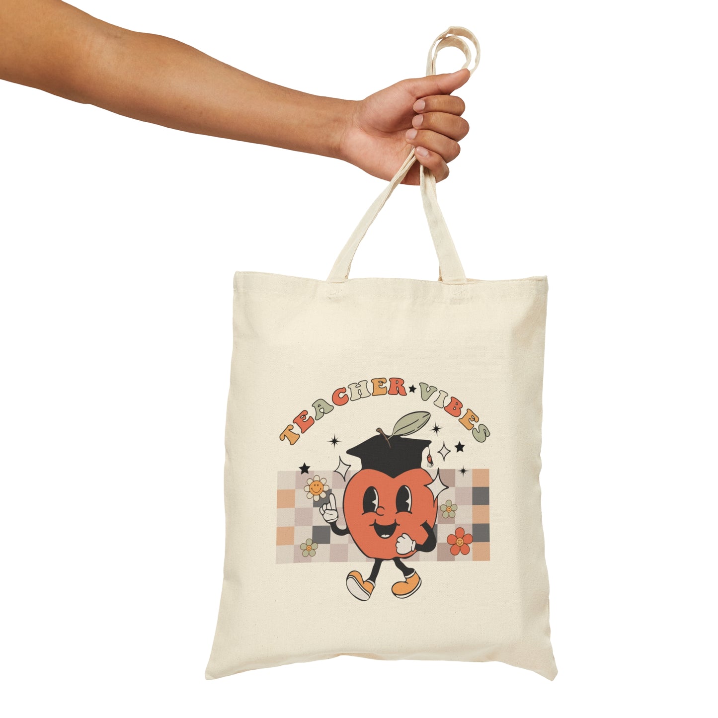 Teacher Vibes Canvas Tote Bag