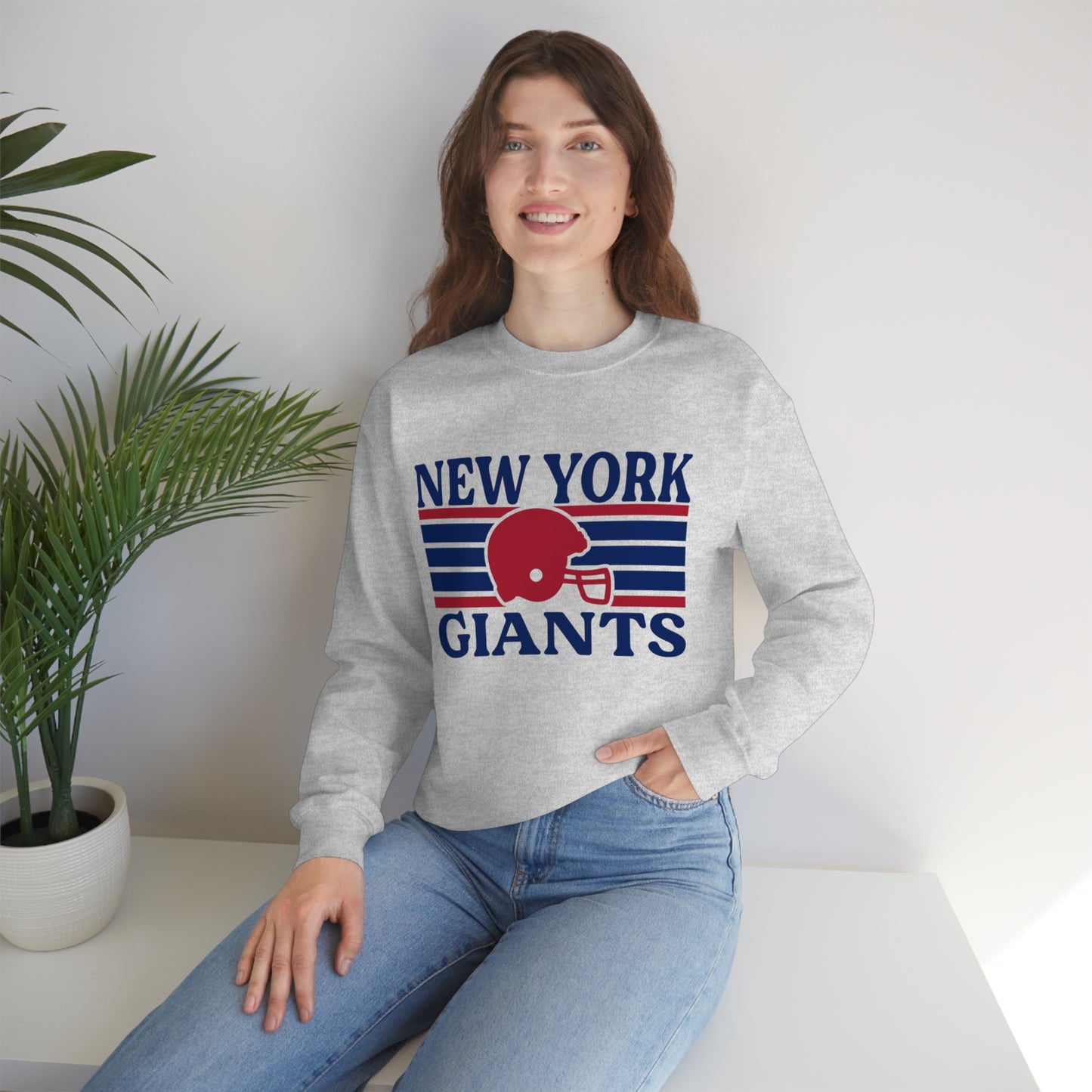 Retro Style New York Football Unisex Heavy Blend Crewneck Sweatshirt