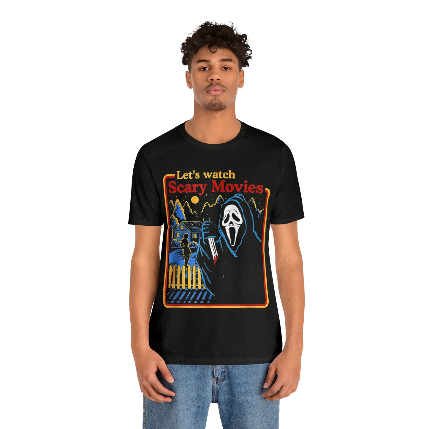 Scream Let's Watch Scary Movies | Unisex Jersey Short Sleeve Tee