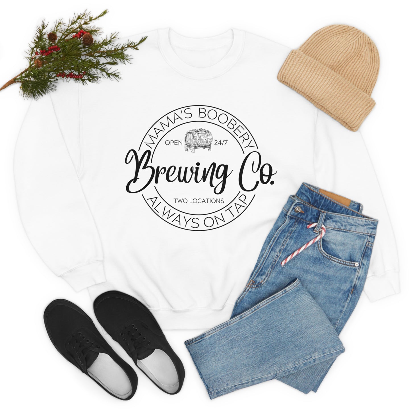Moms Boobery Brewery Unisex DryBlend® Crewneck Sweatshirt