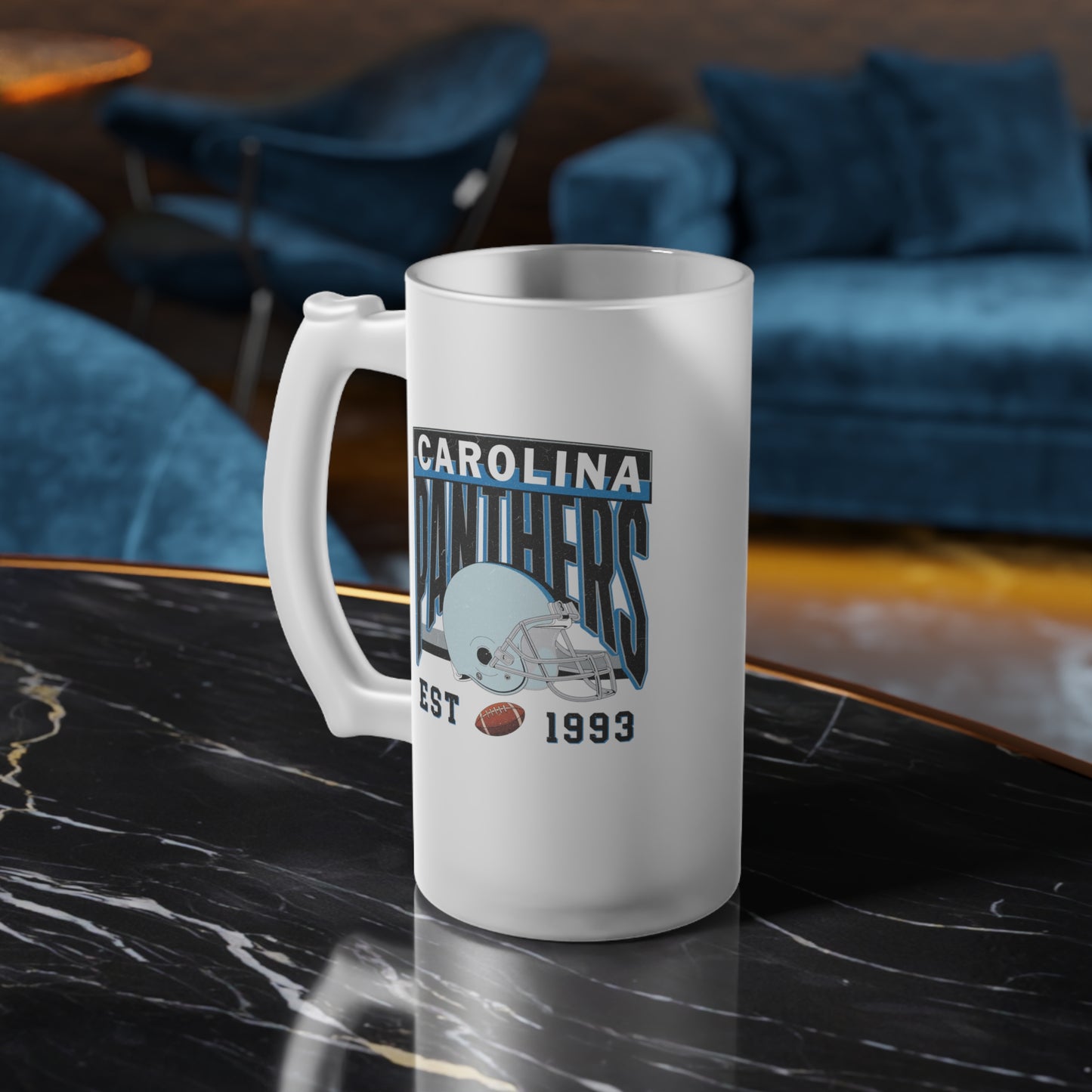 Carolina Football Frosted Glass Beer Mug