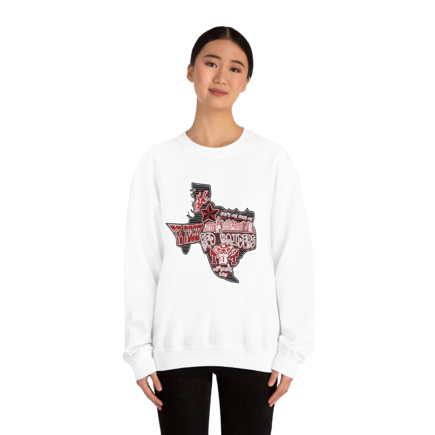 Texas Tech Lubbock Football Unisex Heavy Blend Crewneck Sweatshirt