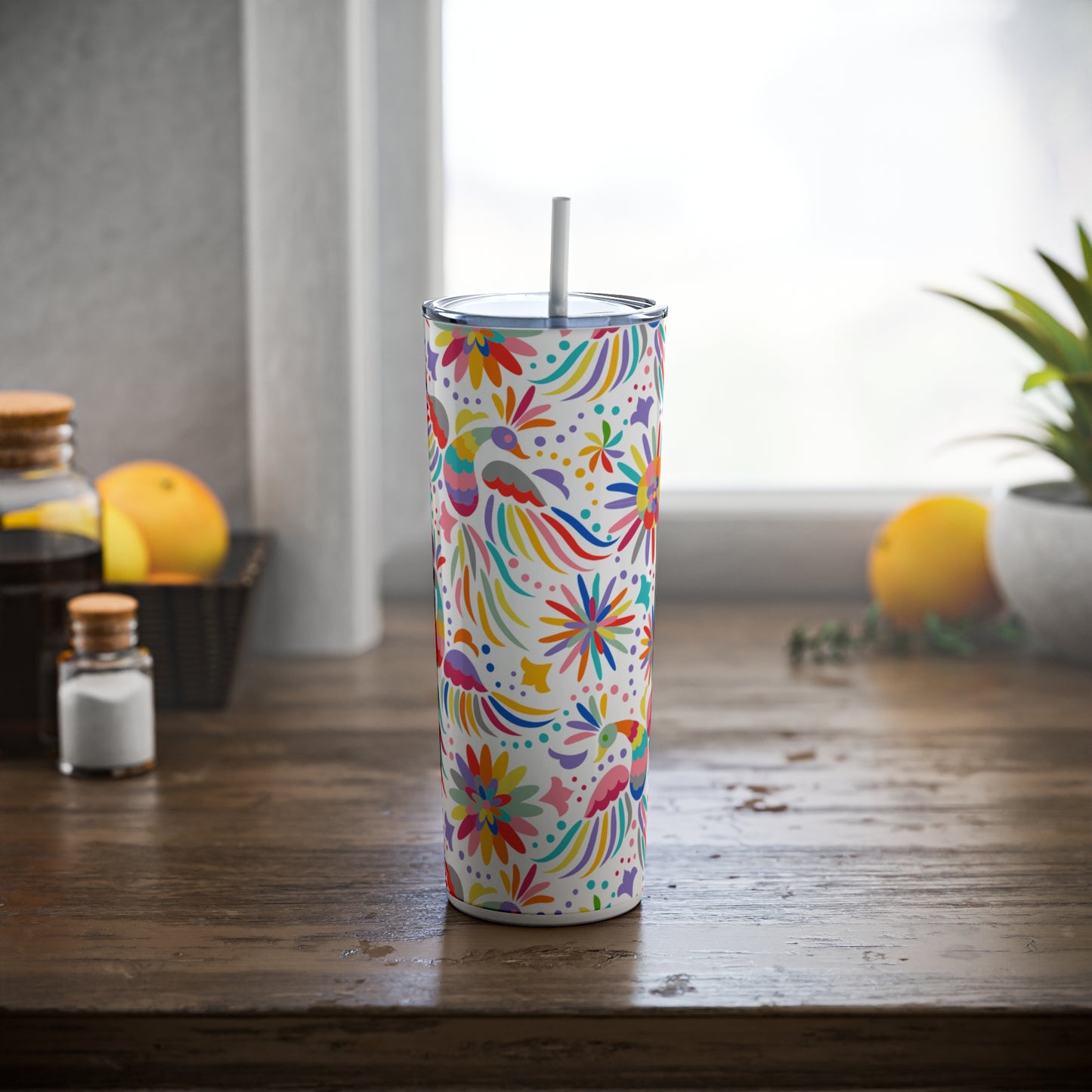 Fiesta Steel Tumbler with Straw, 20oz