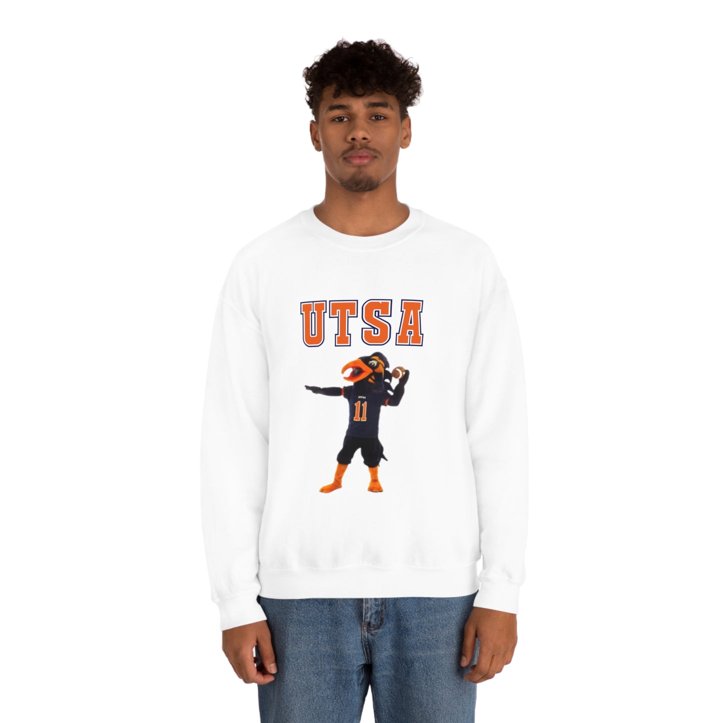 UTSA Mascot Roadrunner San Antonio Texas Unisex Heavy Blend Crewneck Sweatshirt