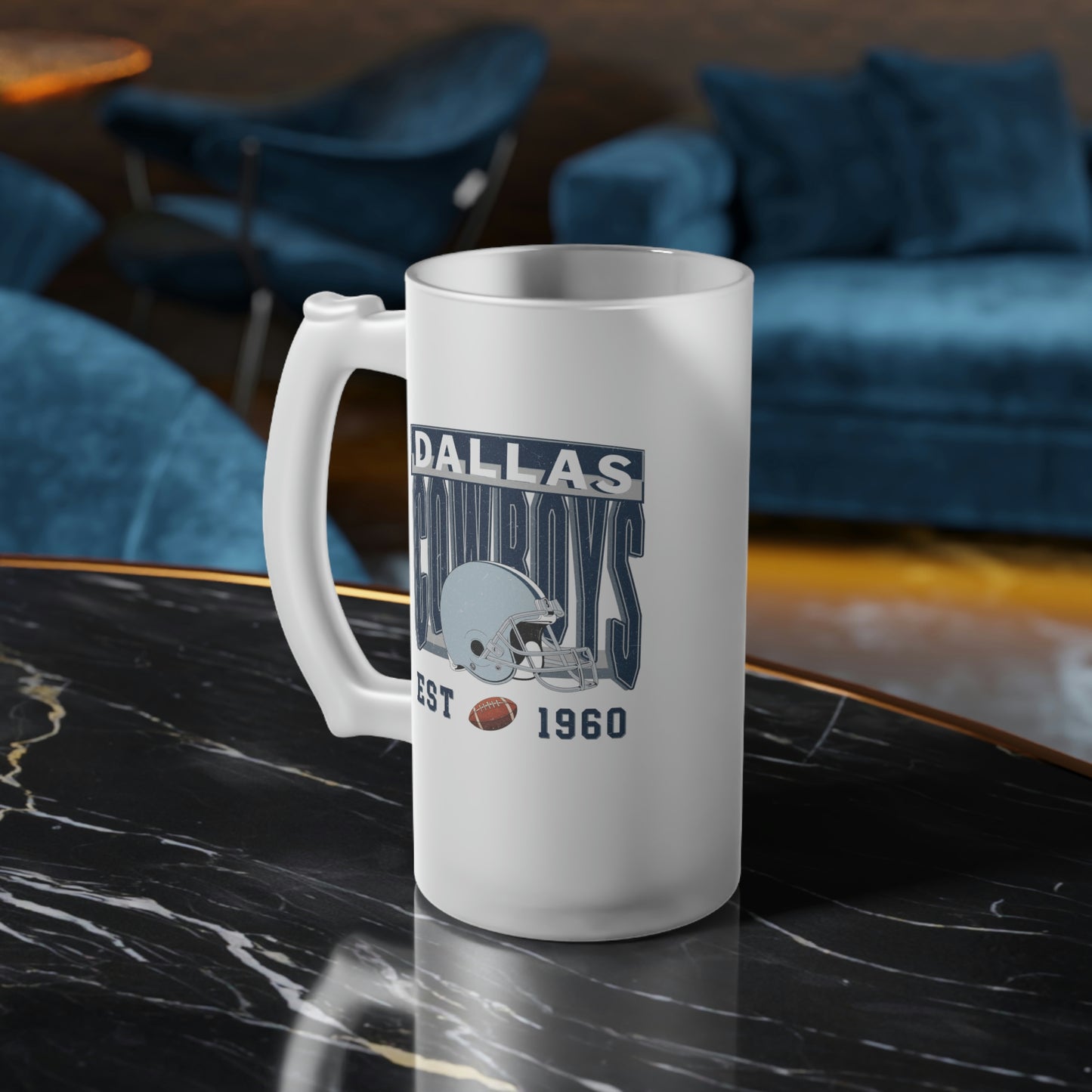 Dallas Football Frosted Glass Beer Mug