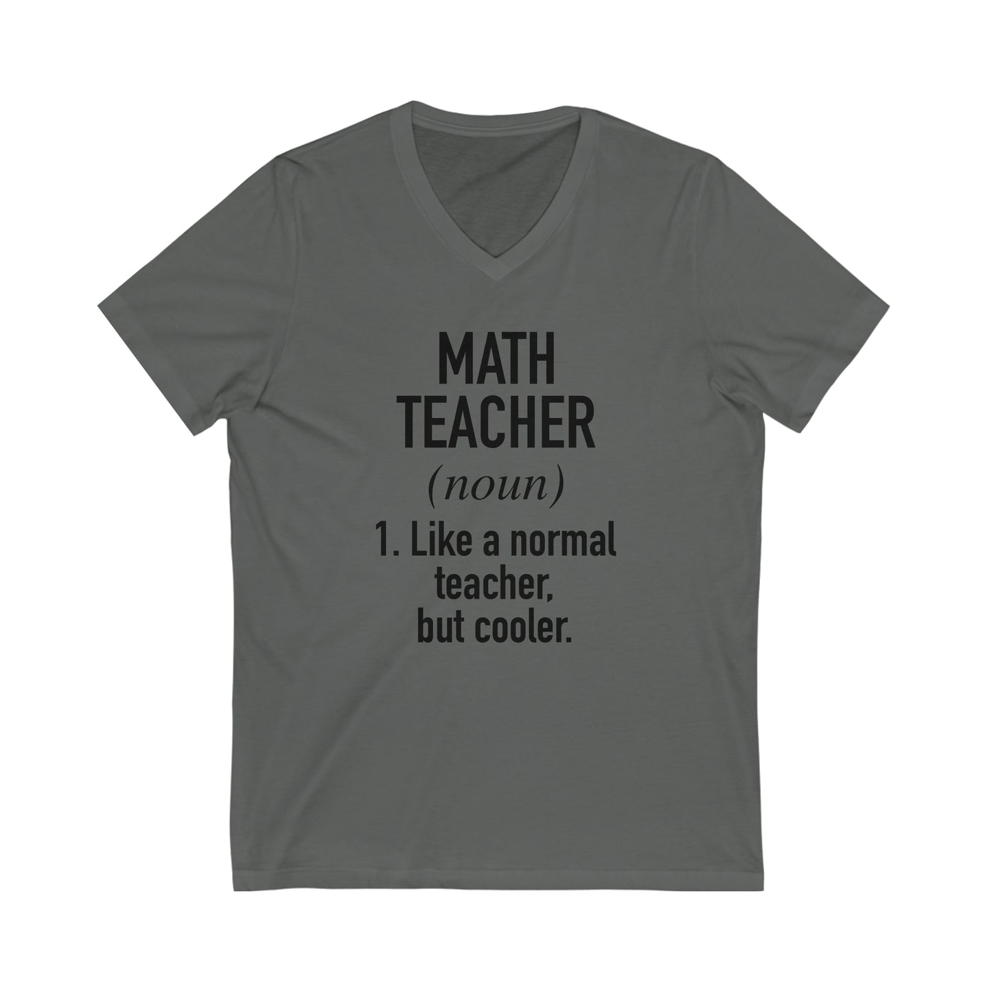 Math Teacher Definition Unisex Jersey Short Sleeve V-Neck Tee