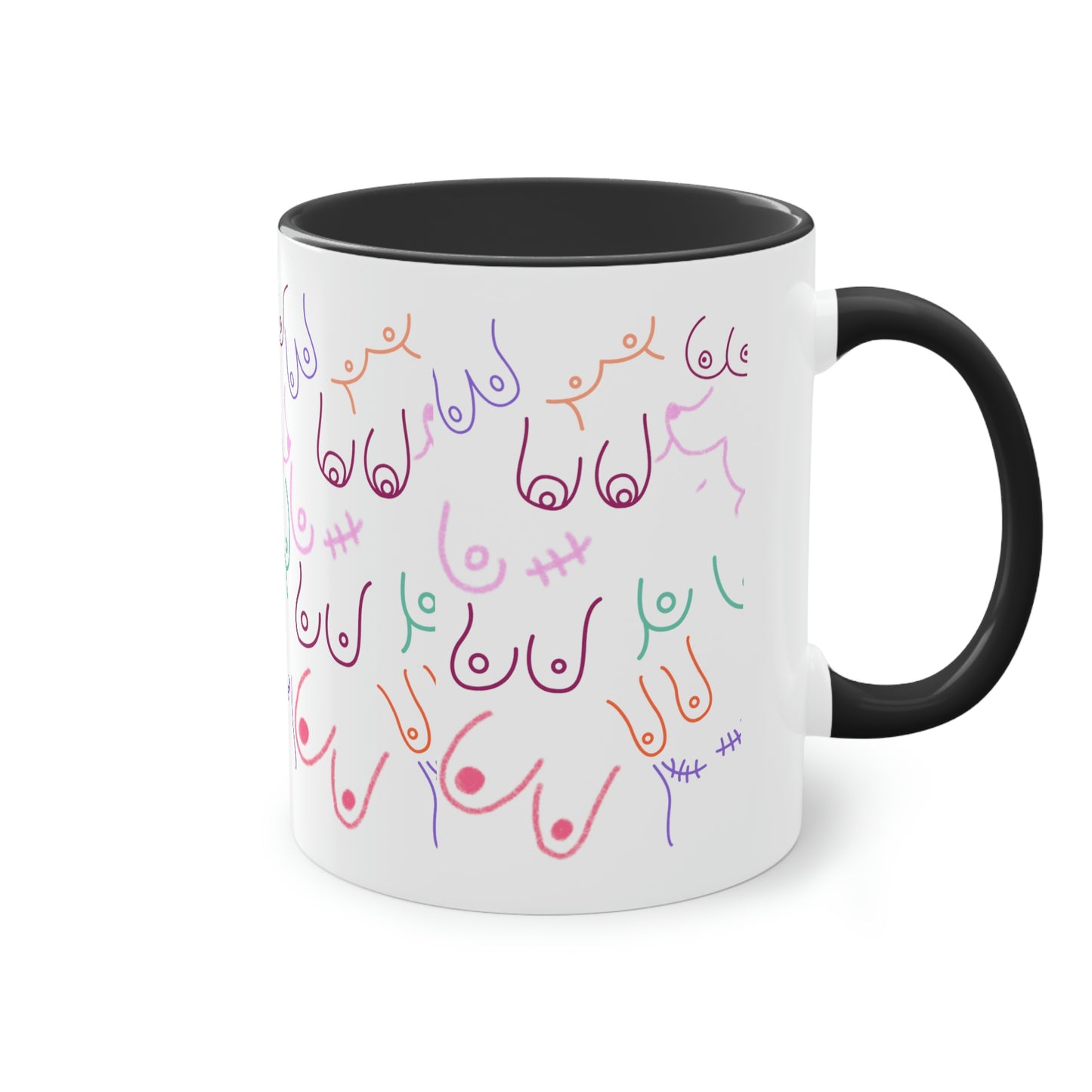 Titties Two-Tone Coffee Mug, 11oz
