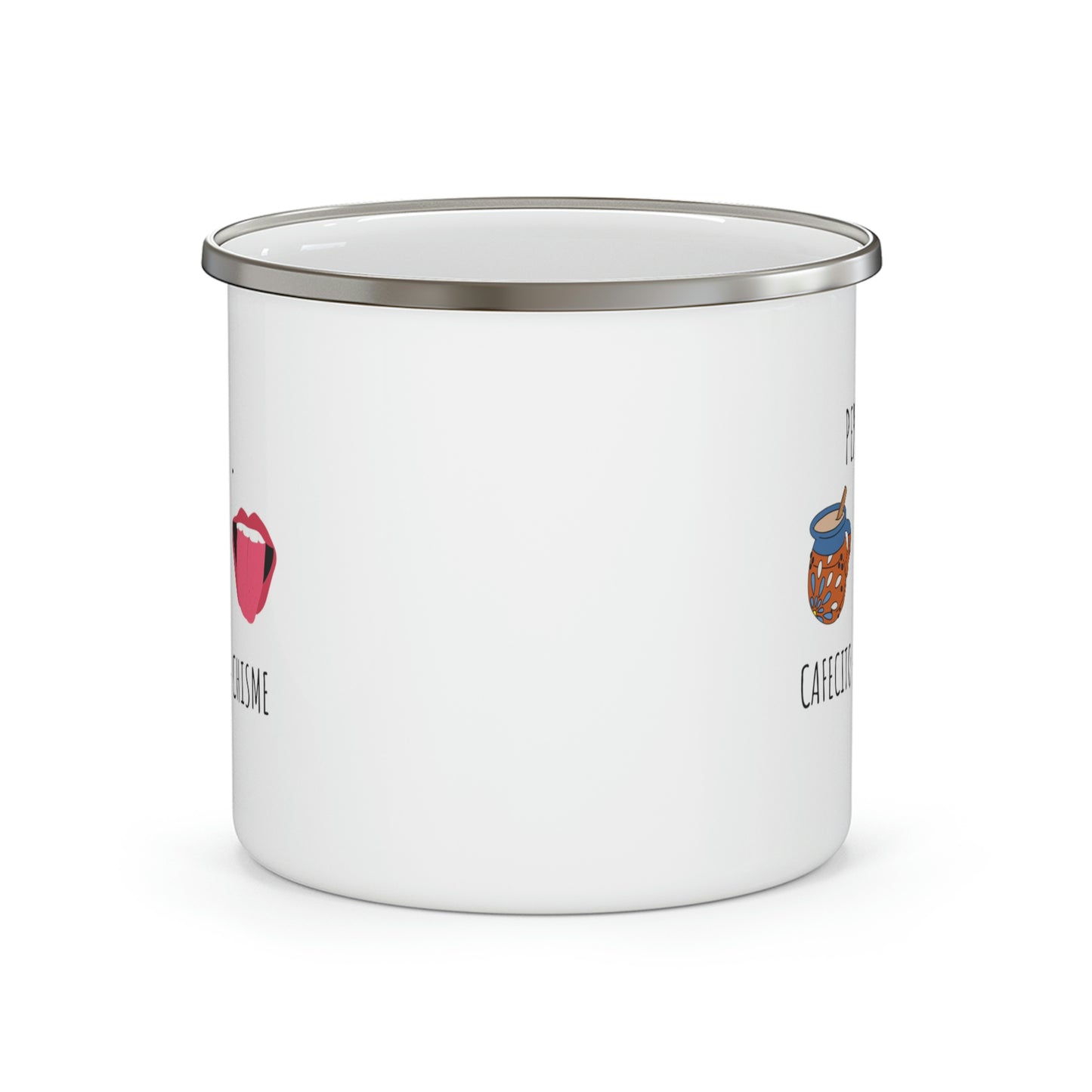 Coffee, Conchas, & Chisme | Enamel Camping Coffee Mug
