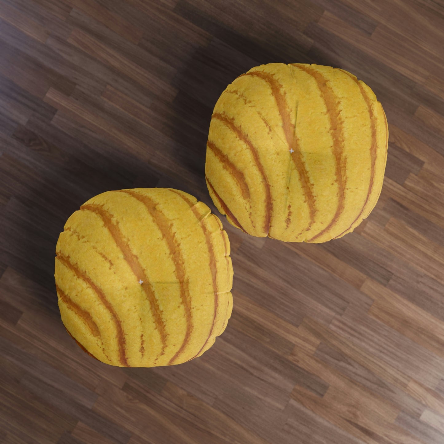 Yellow Concha Tufted Floor Pillow, Round