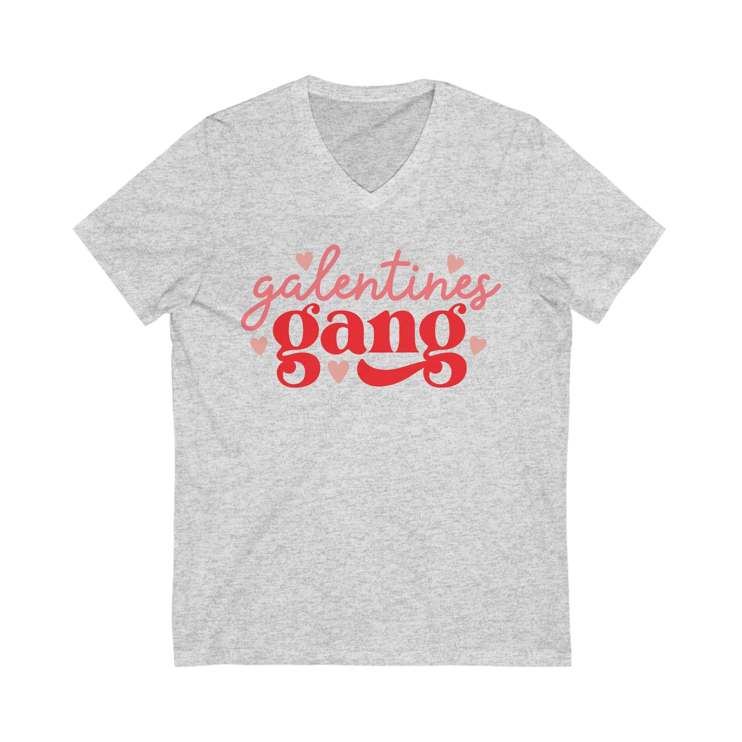 Galentine Gang Valentines Day Unisex Jersey Short Sleeve V-Neck Tee
