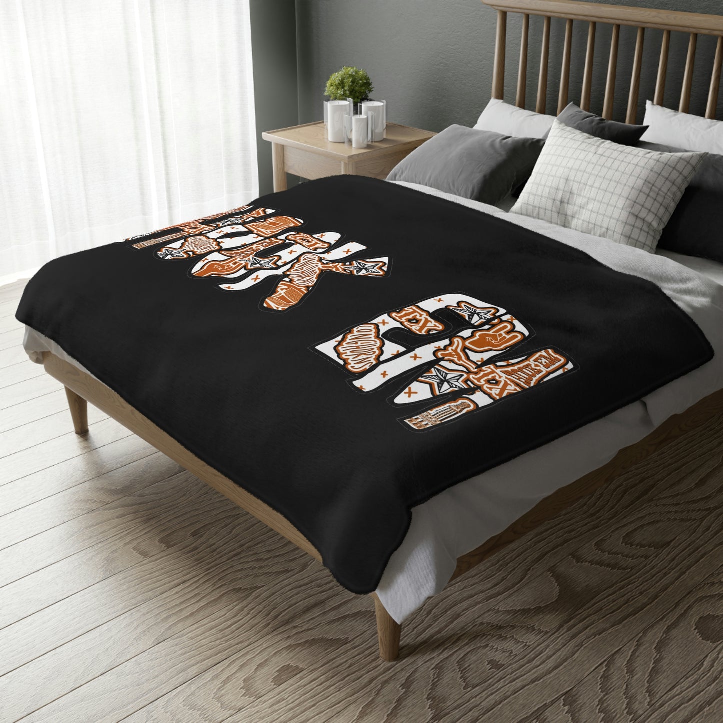 Longhorns Velveteen Minky Throw Blanket