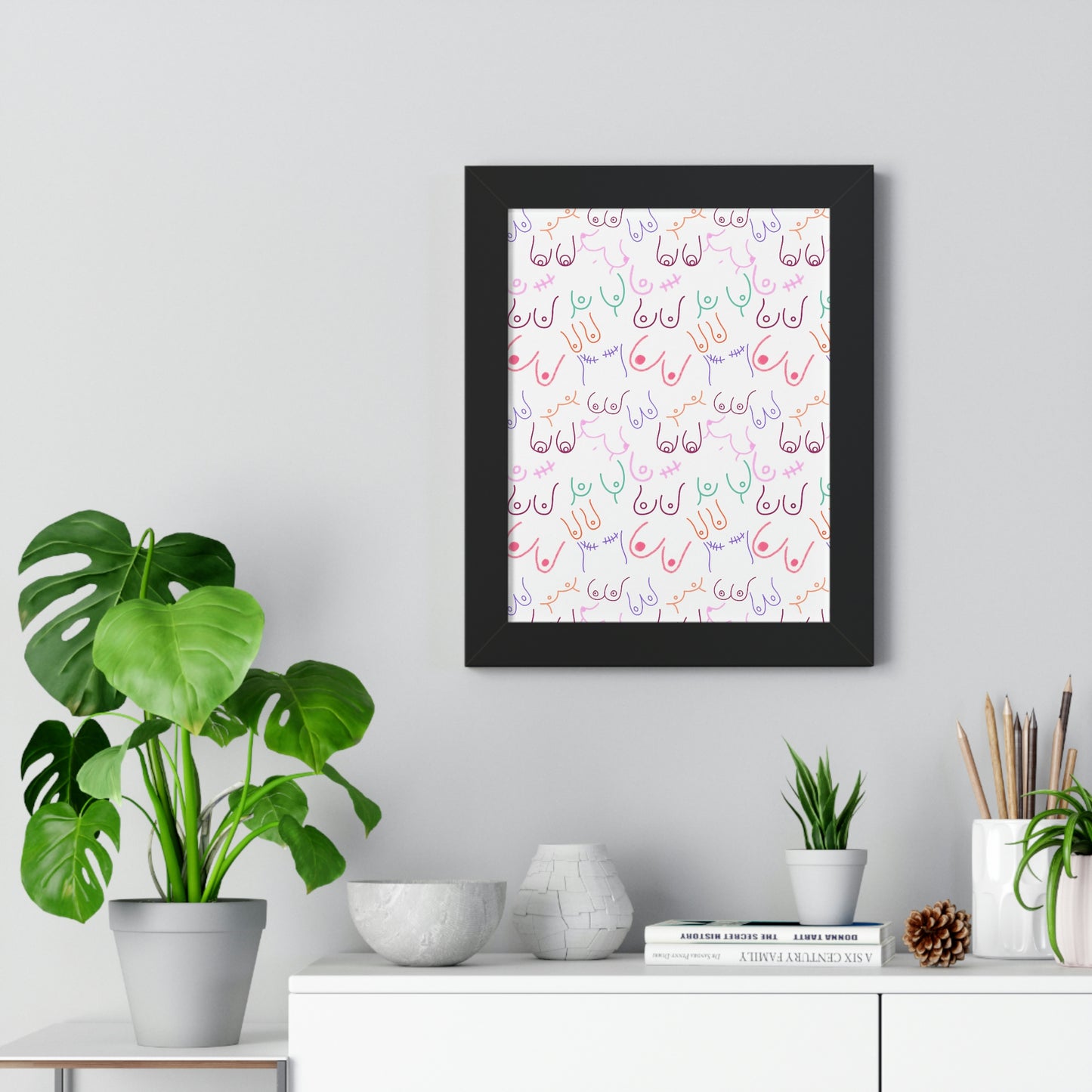 Titties Framed Vertical Poster