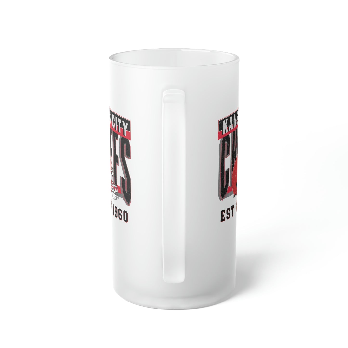 Kansas City Football Frosted Glass Beer Mug