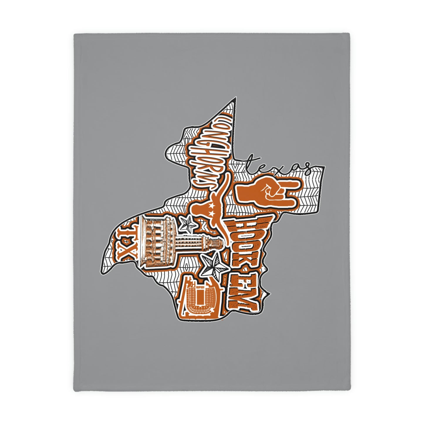 Longhorns Velveteen Minky Throw Blanket