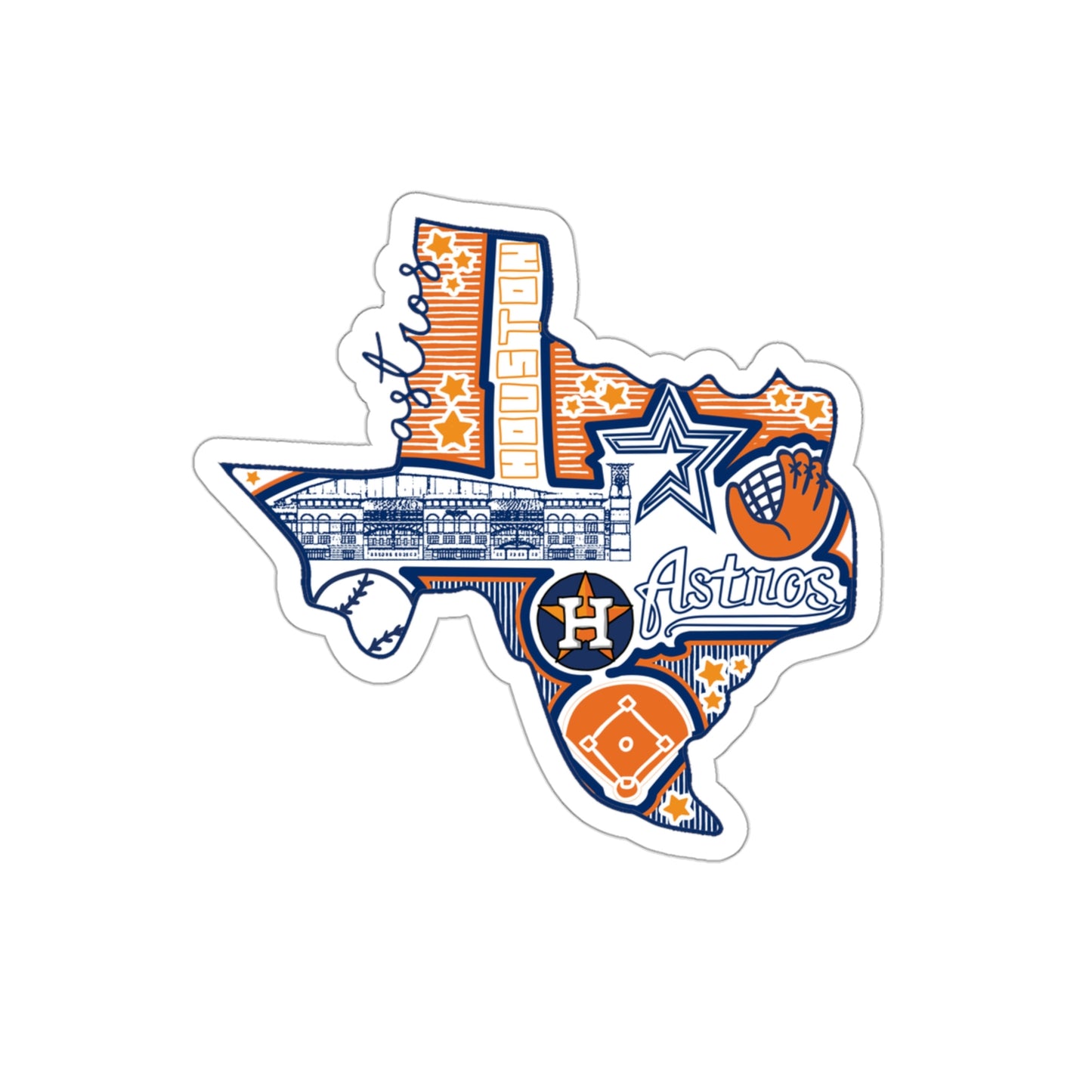 Houston Astros World Series Champions Baseball | Die-Cut Stickers