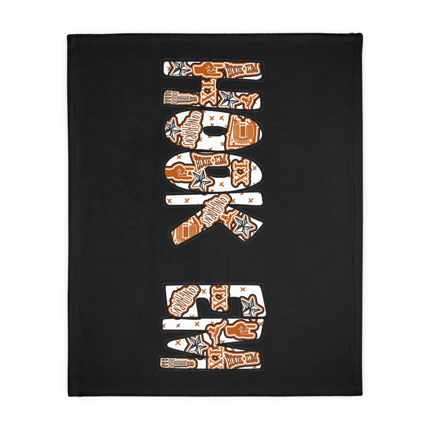 Longhorns Velveteen Minky Throw Blanket