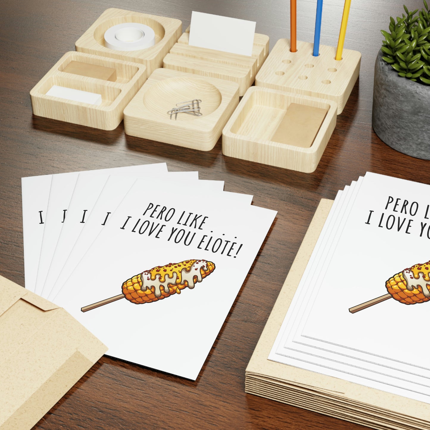 I Love You Elote Valentines Day Greeting Card
