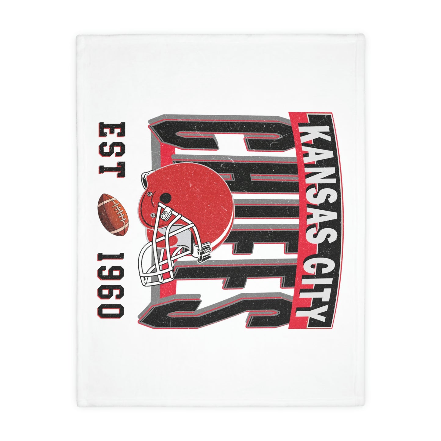 Kansas Football Velveteen Minky Throw Blanket