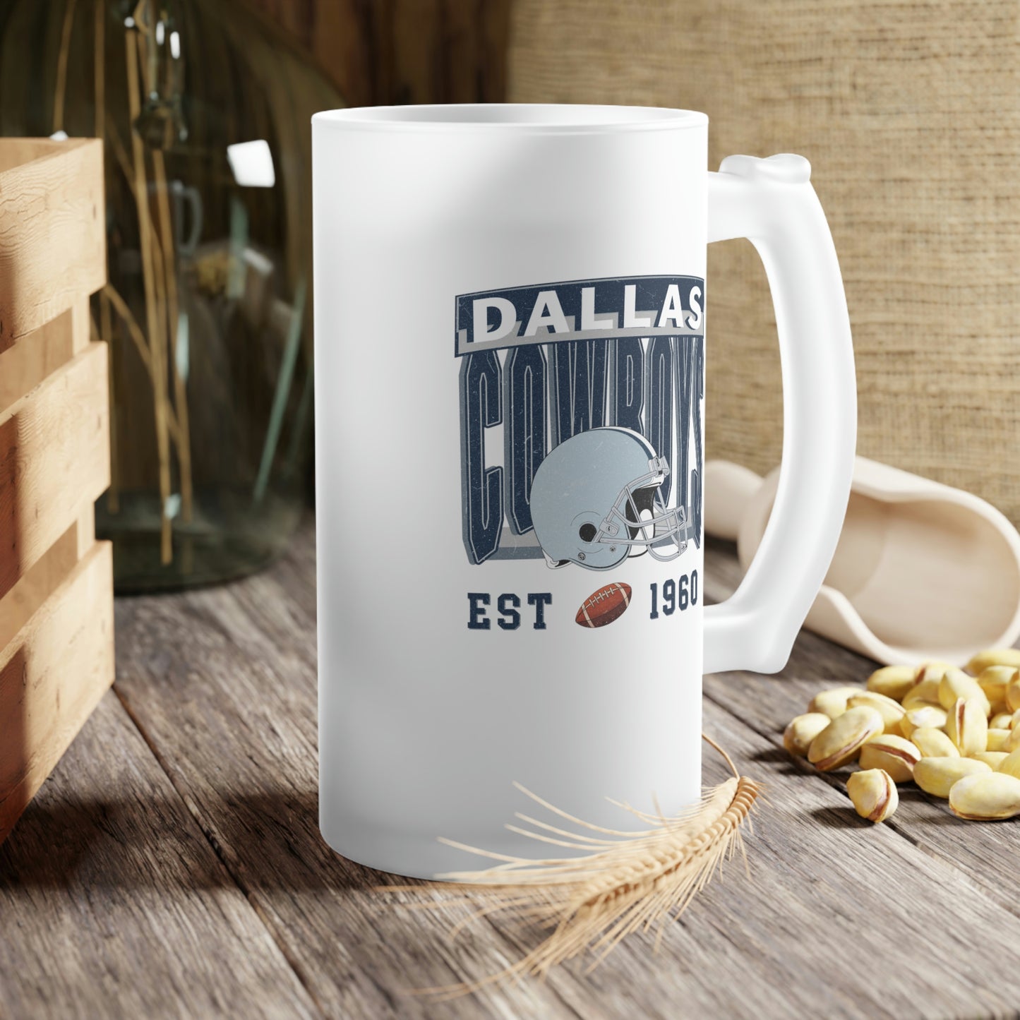Dallas Football Frosted Glass Beer Mug