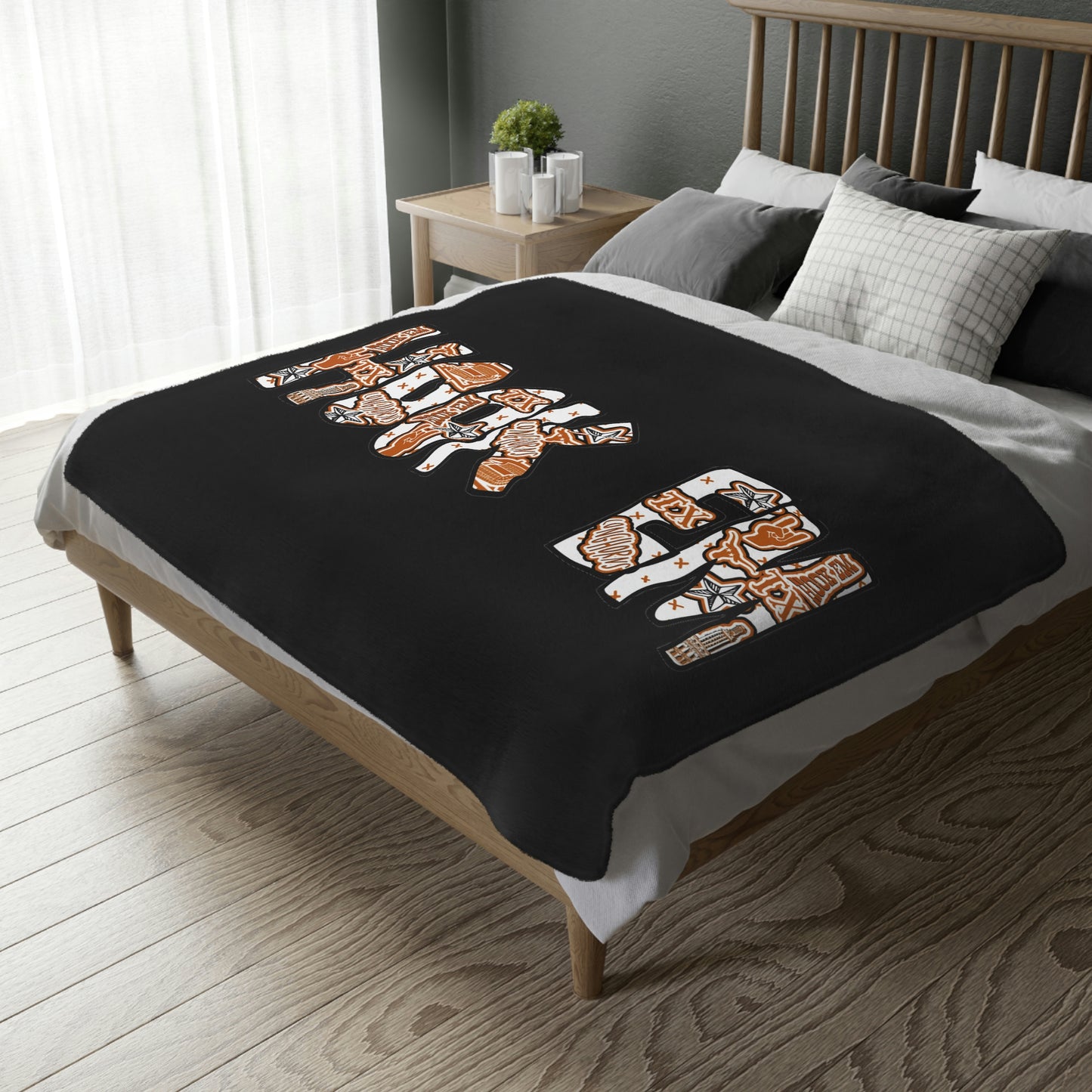 Longhorns Velveteen Minky Throw Blanket
