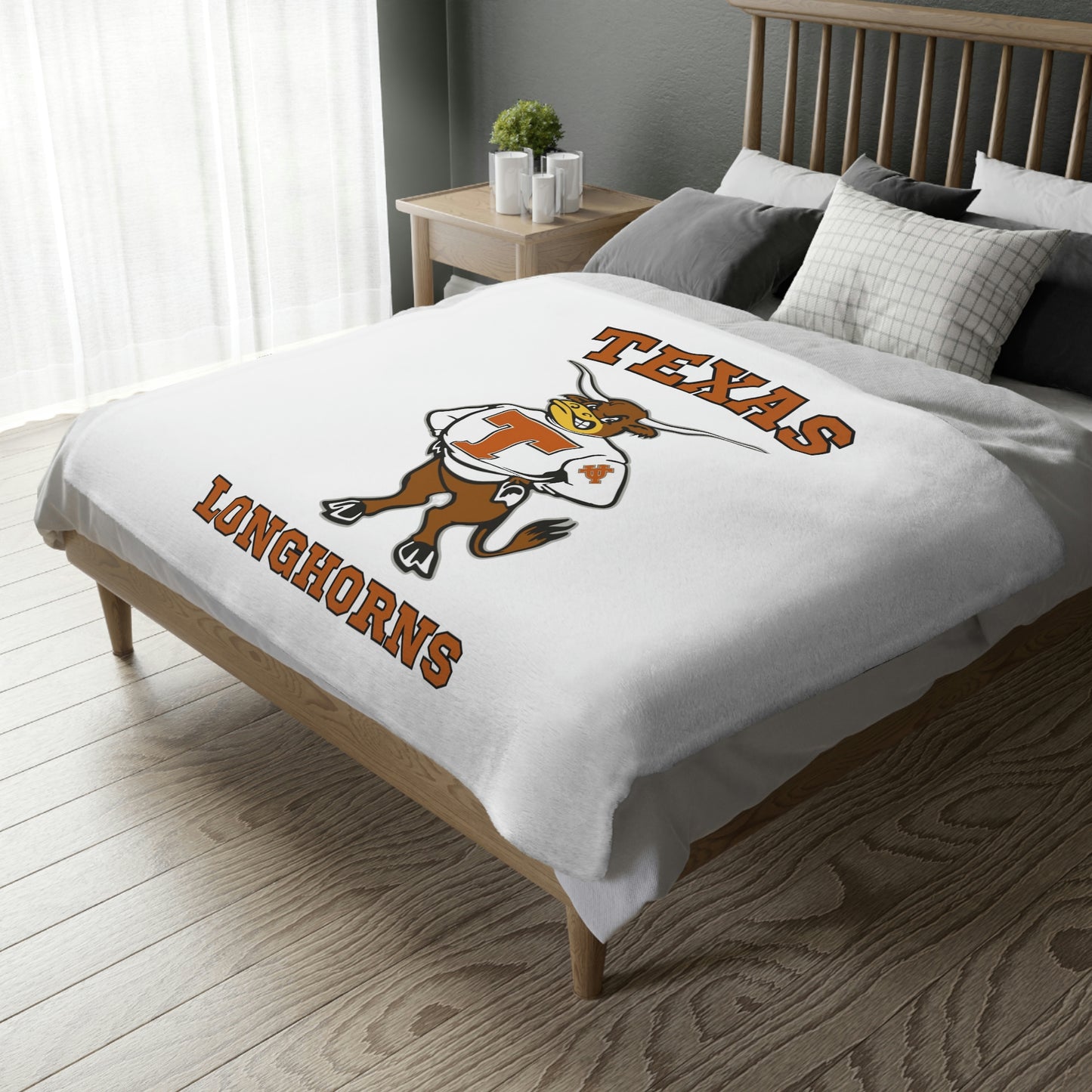 Longhorns Velveteen Minky Throw Blanket