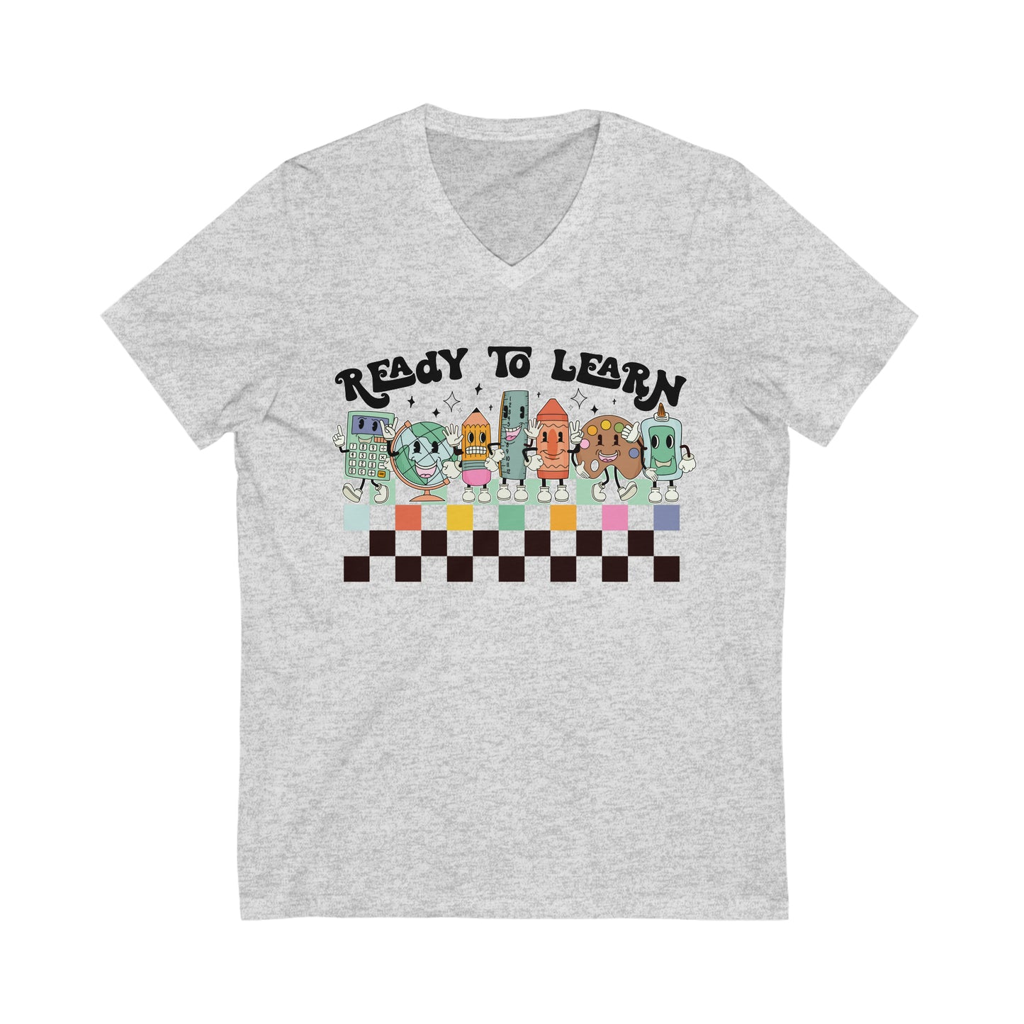 Ready To Learn Teacher Unisex Jersey Short Sleeve V-Neck Tee