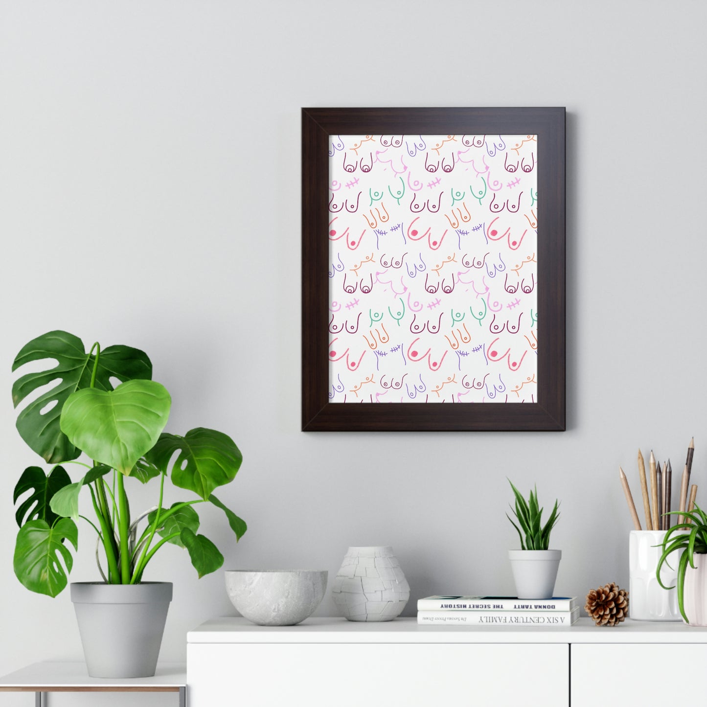 Titties Framed Vertical Poster