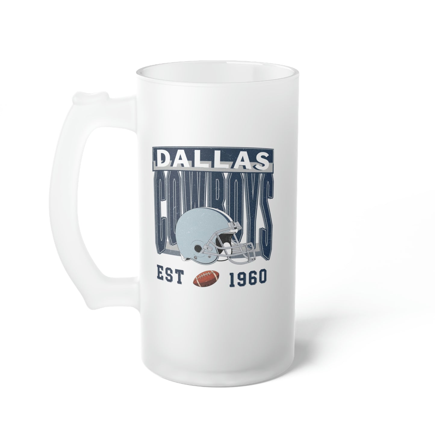 Dallas Football Frosted Glass Beer Mug