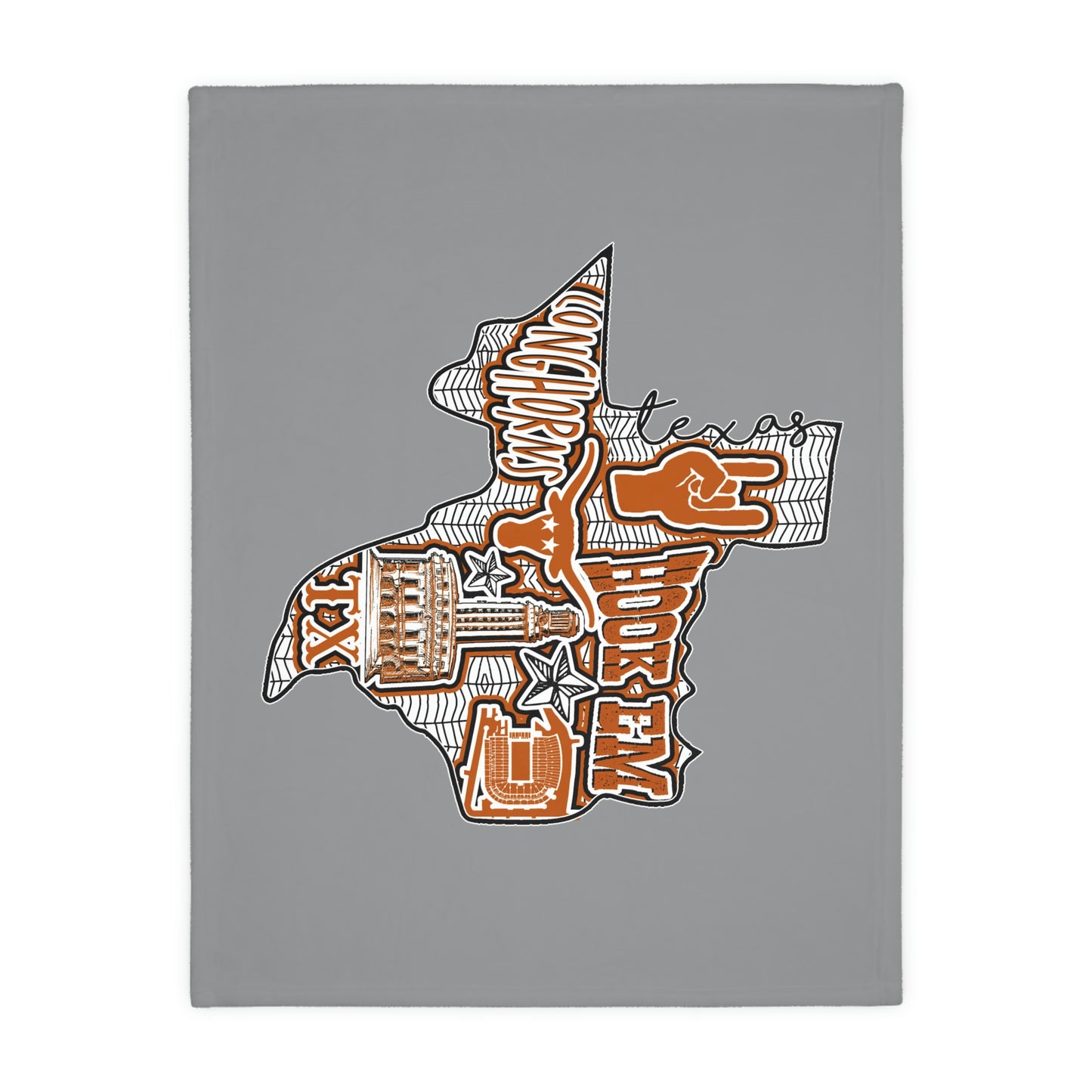 Longhorns Velveteen Minky Throw Blanket