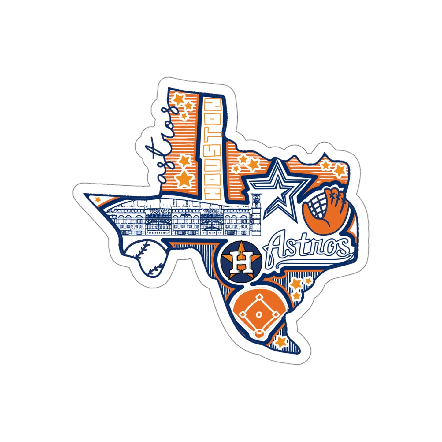 Houston Astros World Series Champions Baseball | Die-Cut Stickers