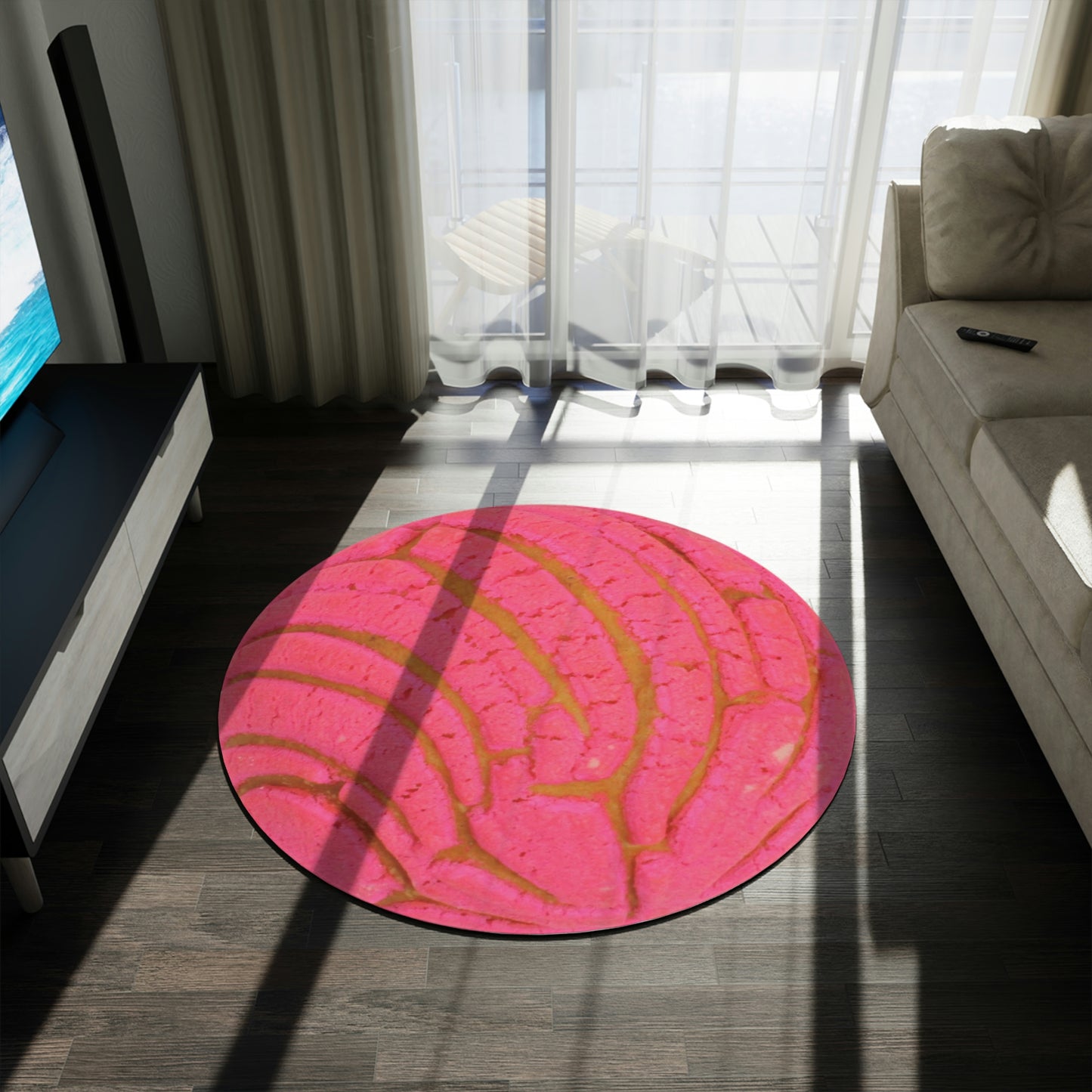 Pink Concha Round Rug