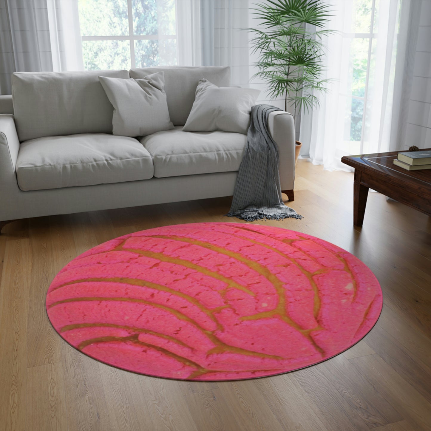Pink Concha Round Rug