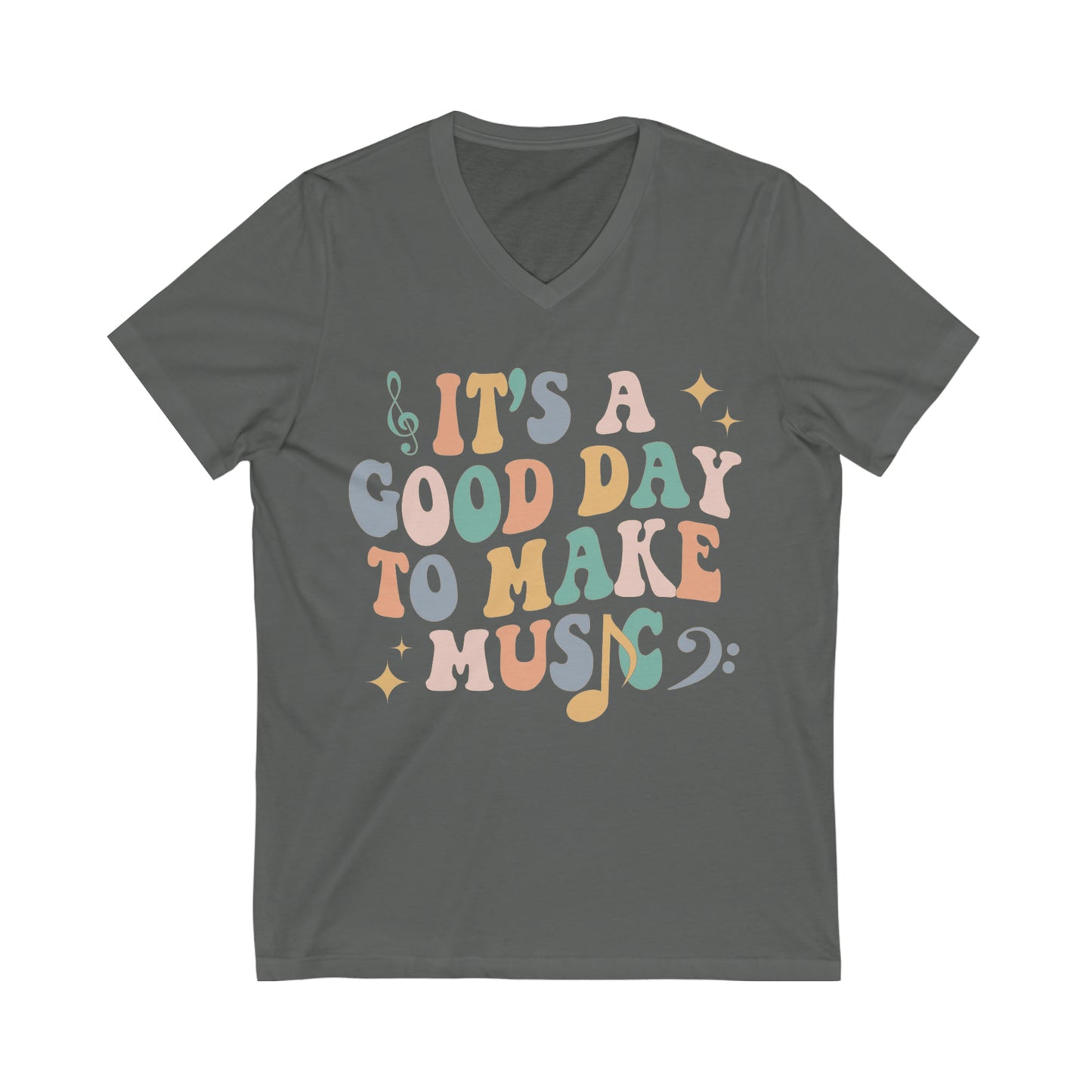 Good Day To Make Music | Teacher Unisex Jersey Short Sleeve V-Neck Tee