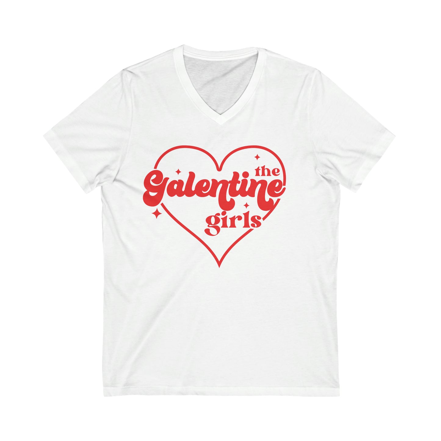 Galentine Girls Valentines Day Unisex Jersey Short Sleeve V-Neck Tee