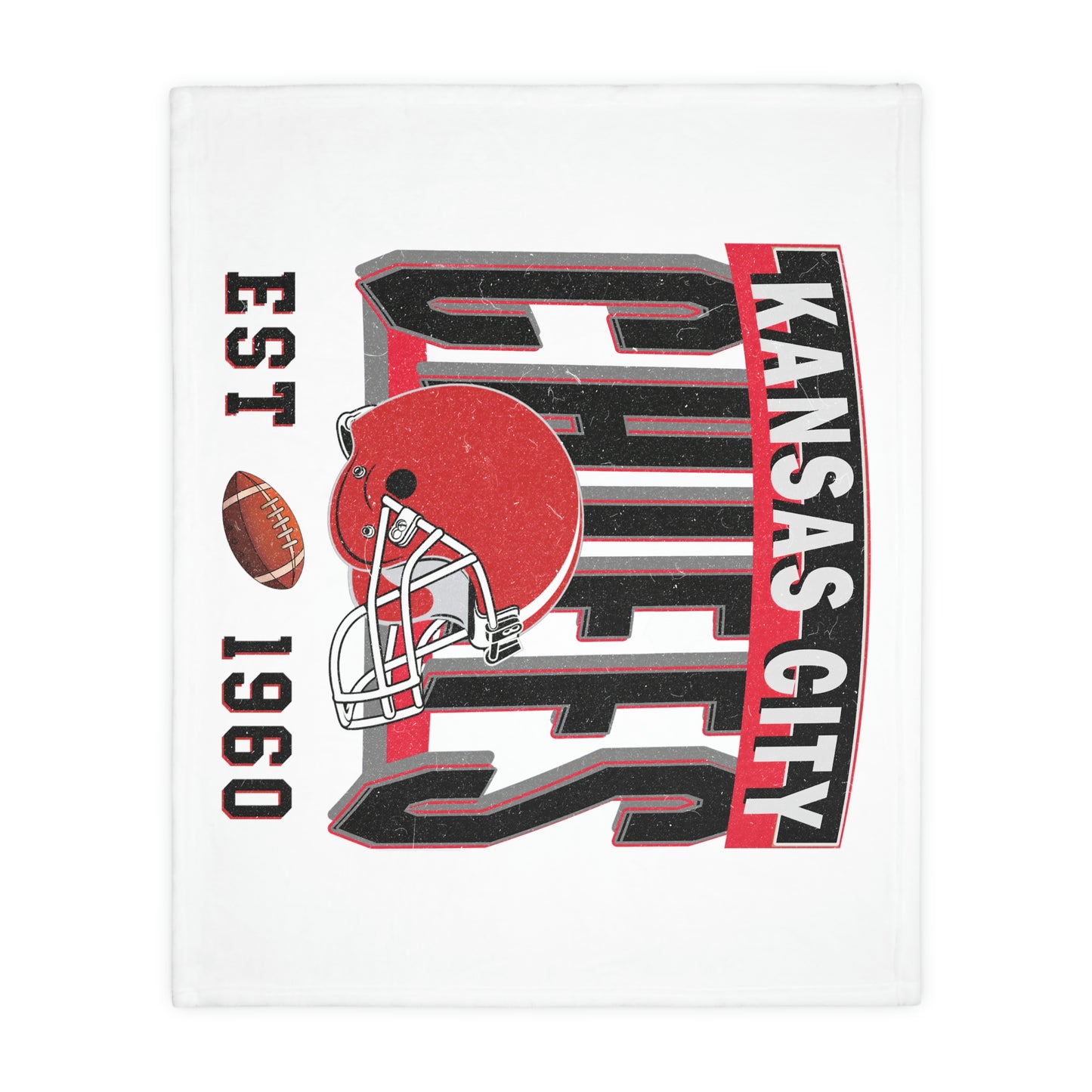 Kansas Football Velveteen Minky Throw Blanket