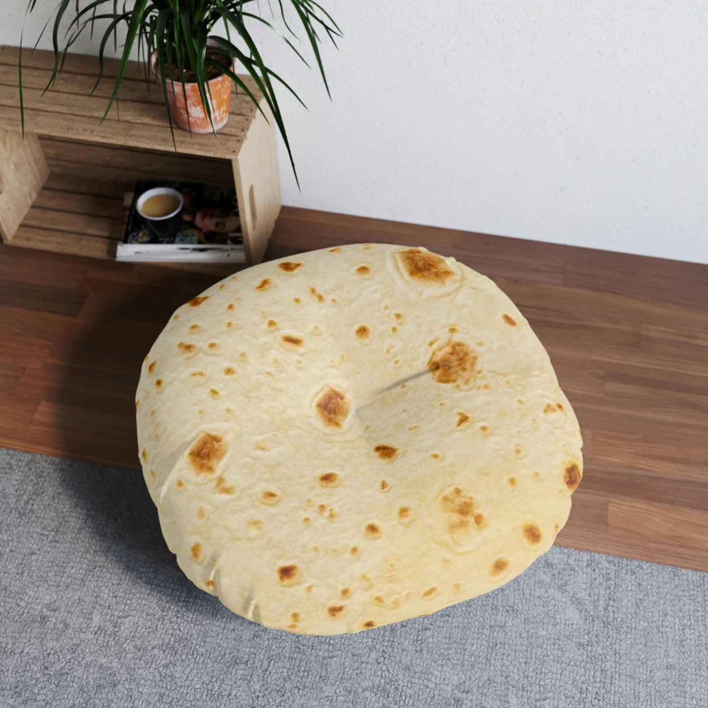 Tortilla Tufted Floor Pillow, Round