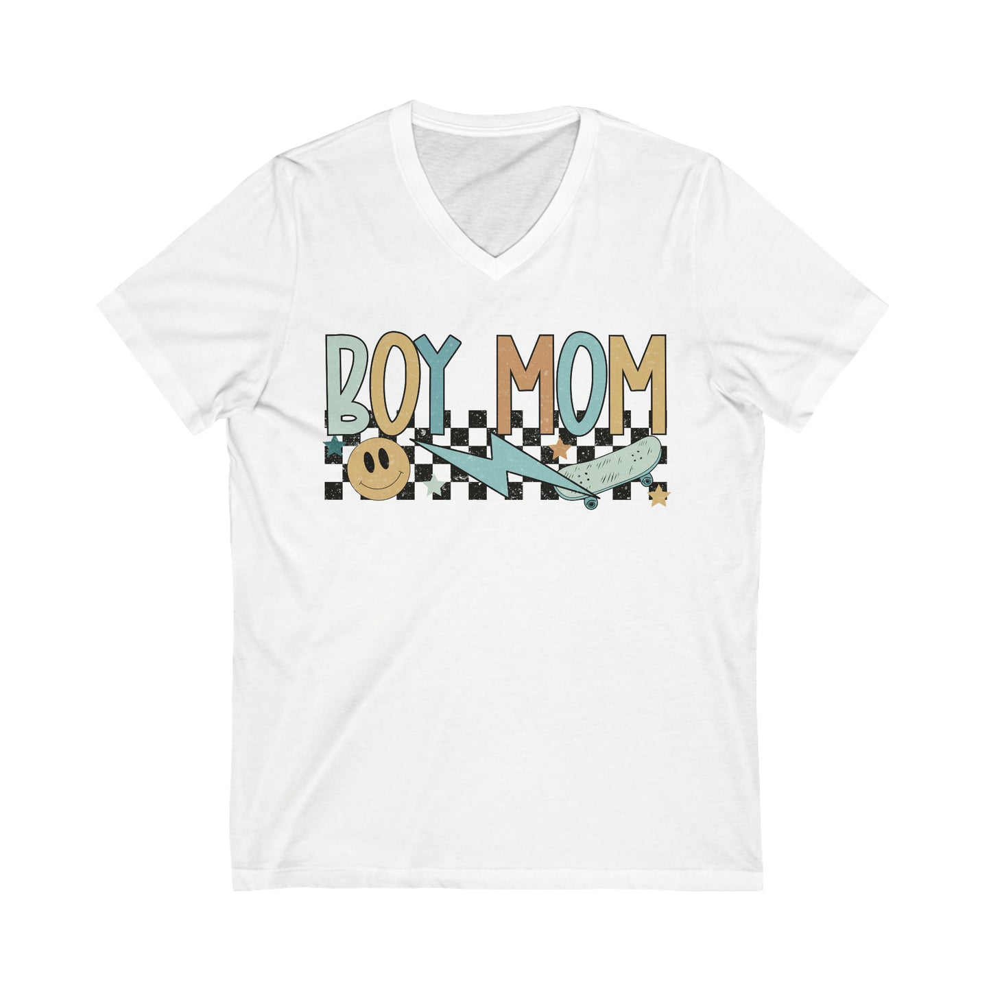 Boy Mom Matching Mommy & Me Set Unisex Jersey Short Sleeve V-Neck Tee