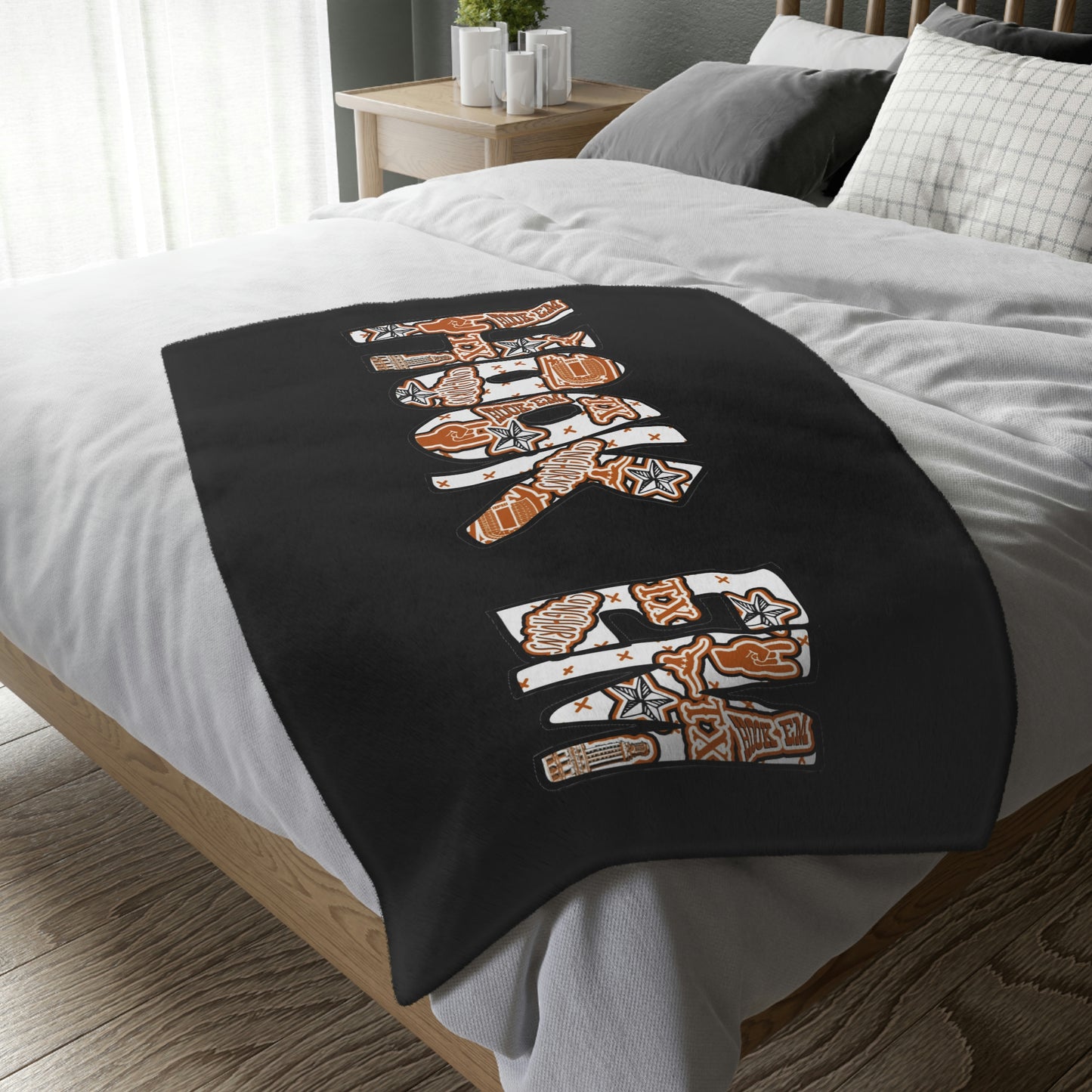 Longhorns Velveteen Minky Throw Blanket