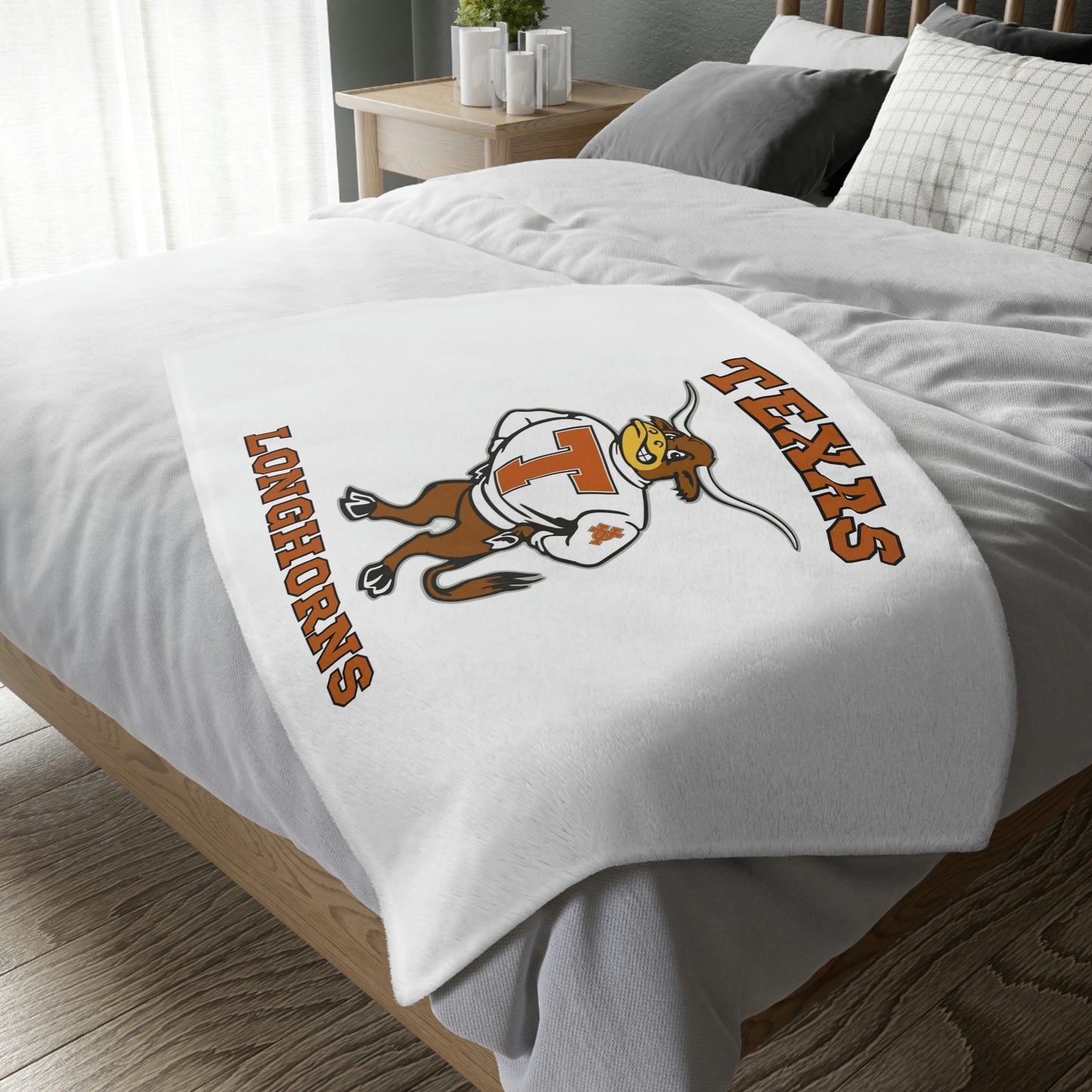 Longhorns Velveteen Minky Throw Blanket