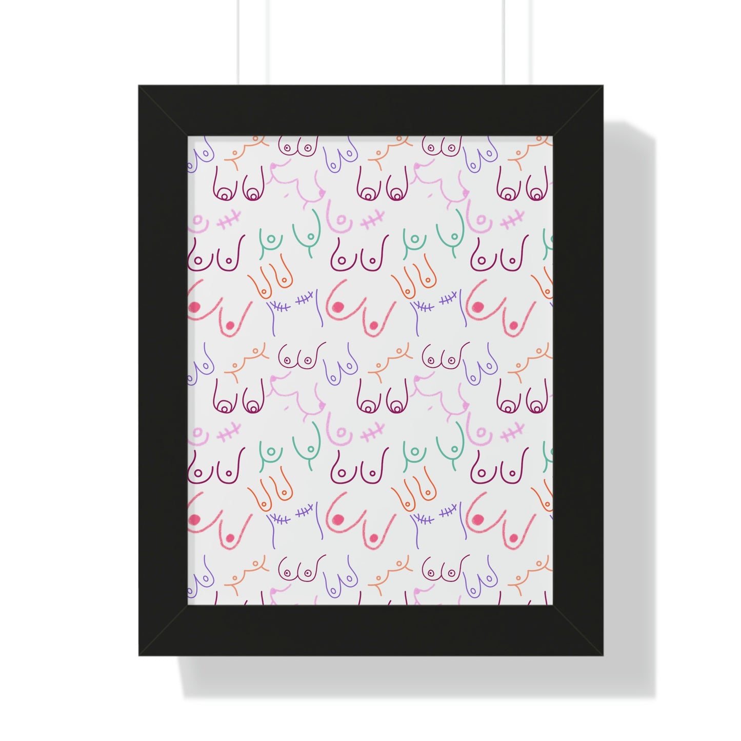 Titties Framed Vertical Poster