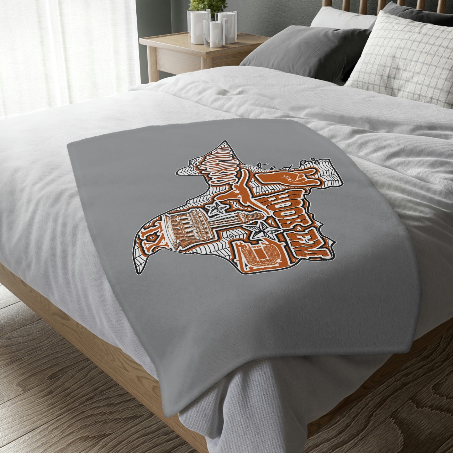 Longhorns Velveteen Minky Throw Blanket